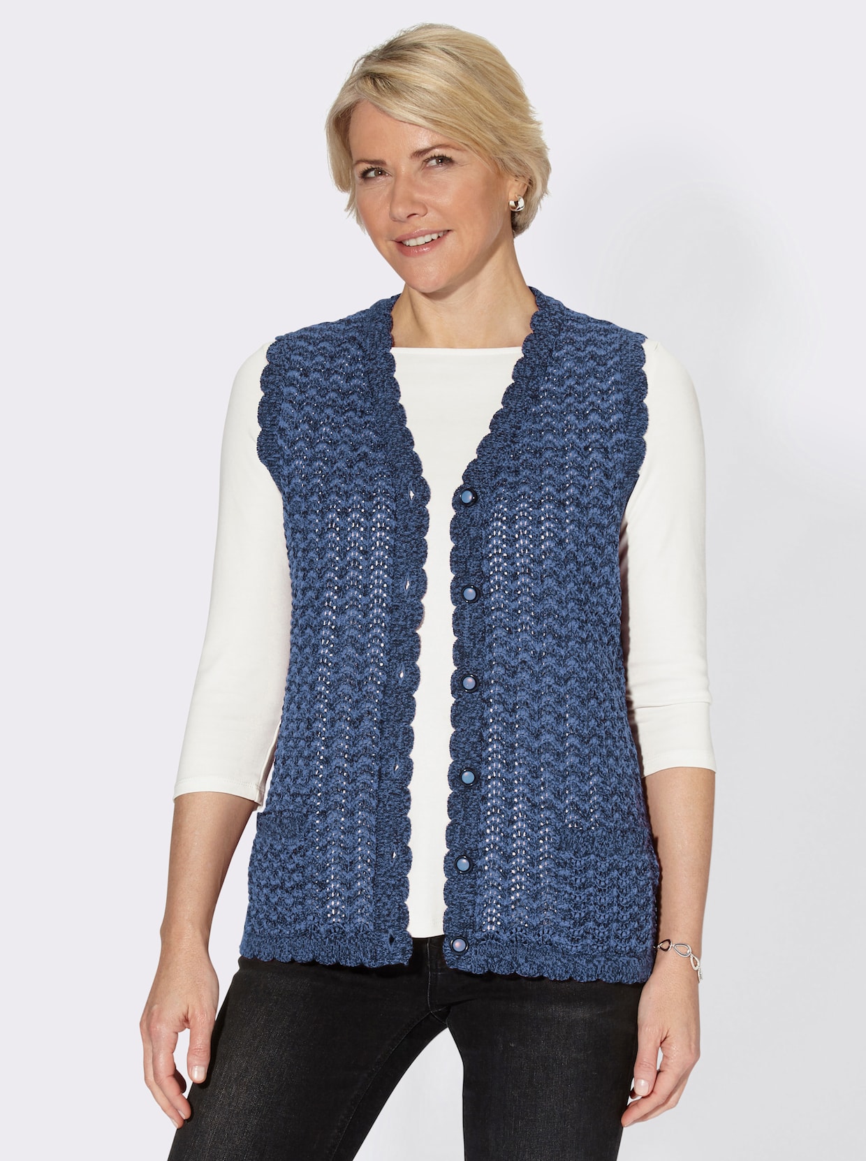 Vest - donkerblauw gemêleerd