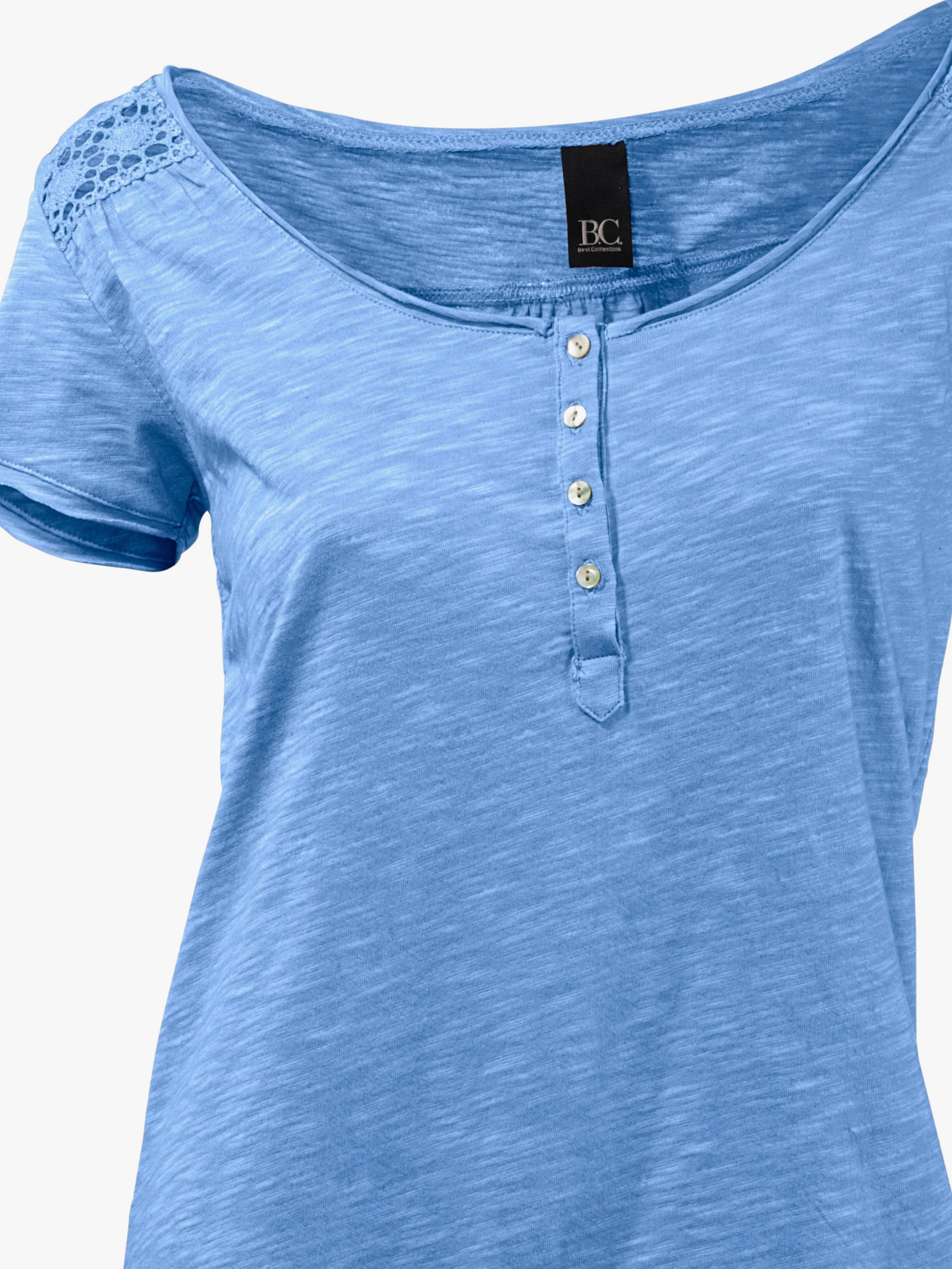 heine Rundhalsshirt mit Gummizug-Bund - kornblume