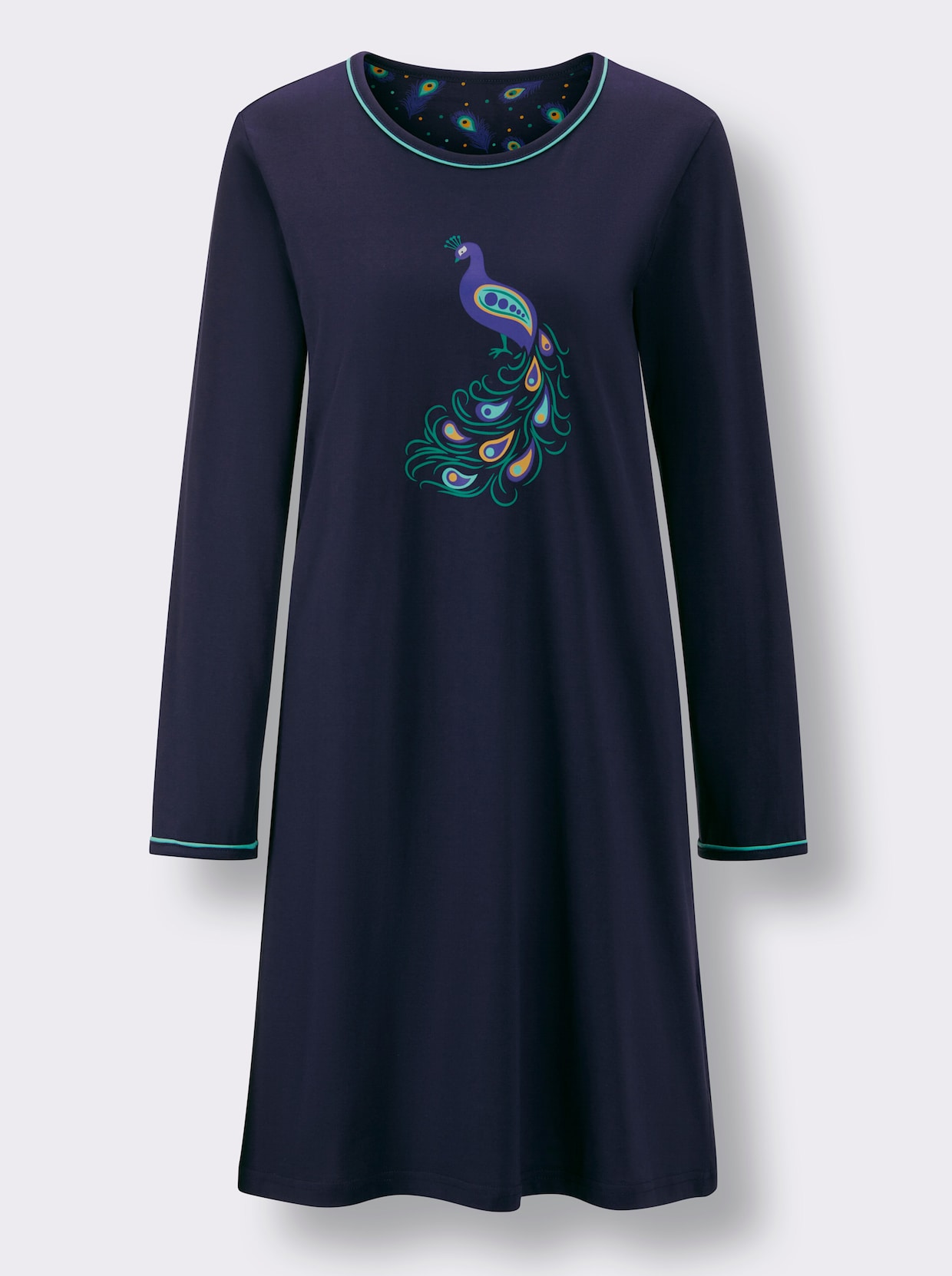 Comtessa Sleepshirt - marine-blaugrün-bedruckt