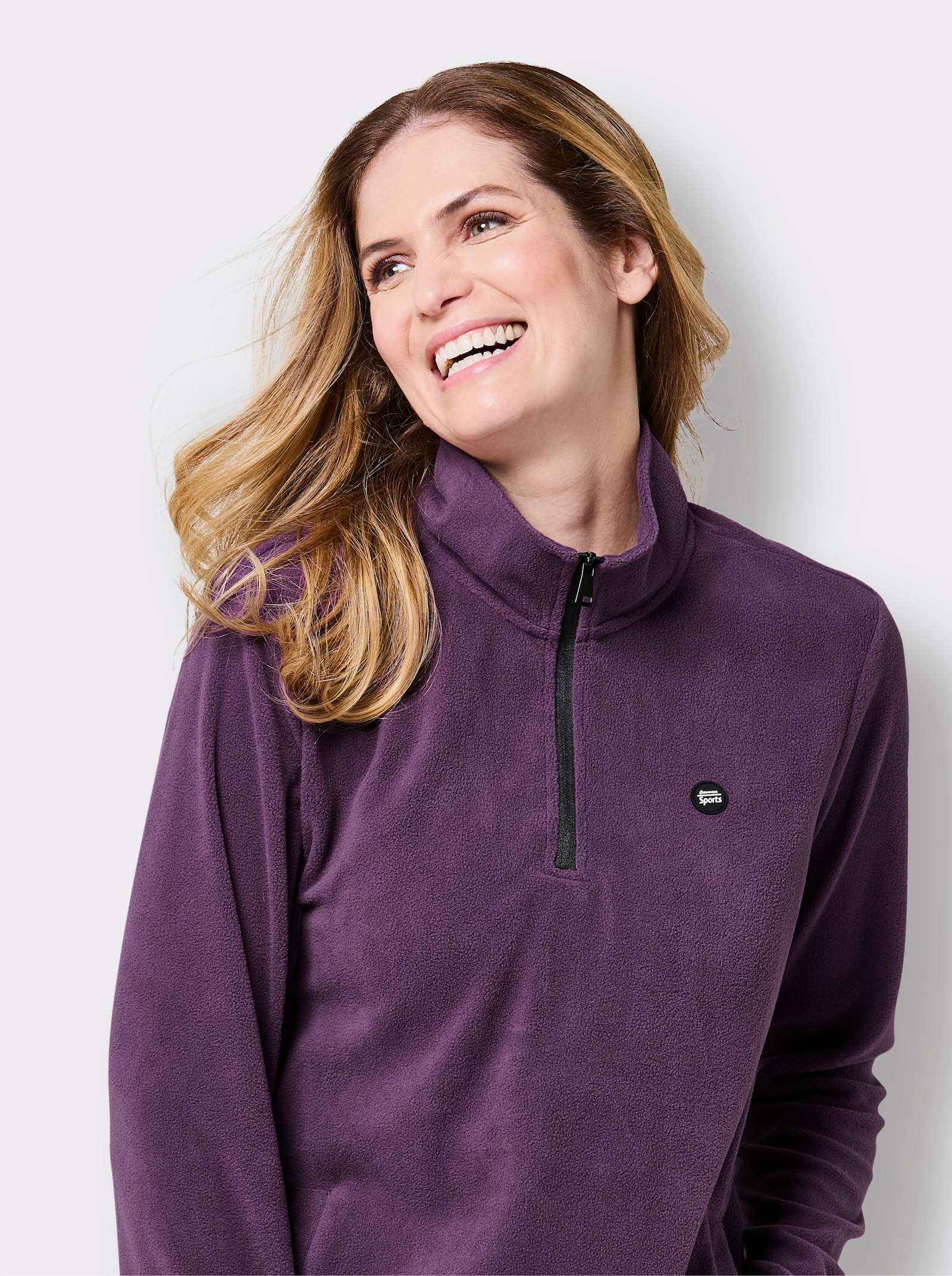 Catamaran Sports Fleeceshirt mit 2 Leistentaschen - traube