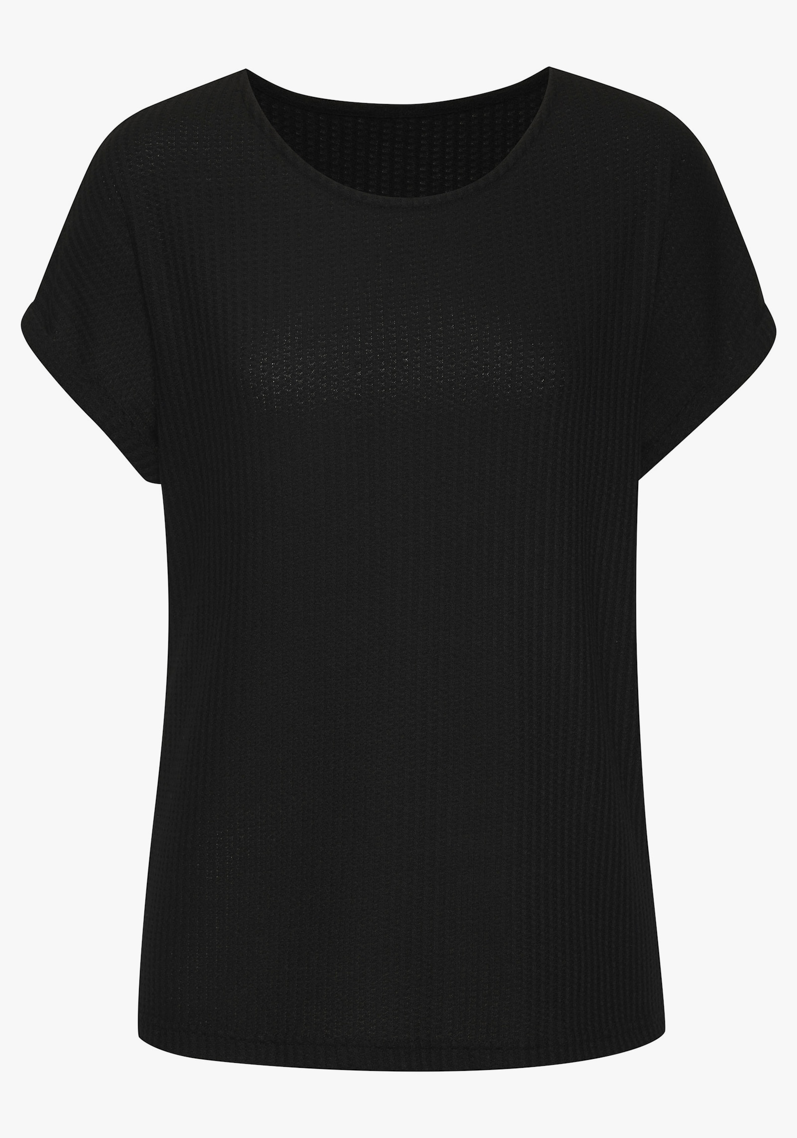 Vivance Kurzarmshirt - schwarz, creme