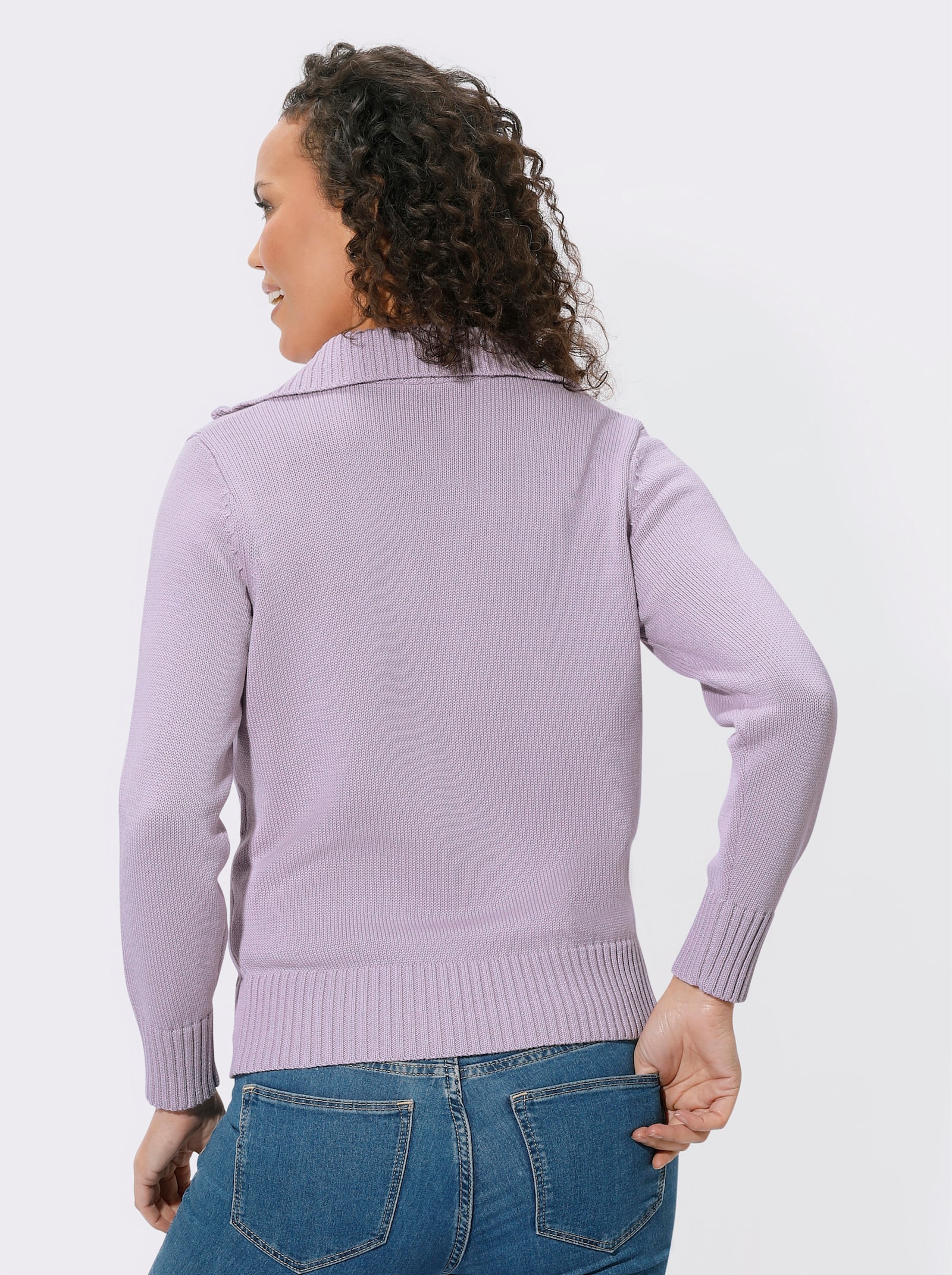 Troyer mit breiten Rippabschlüssen - flieder