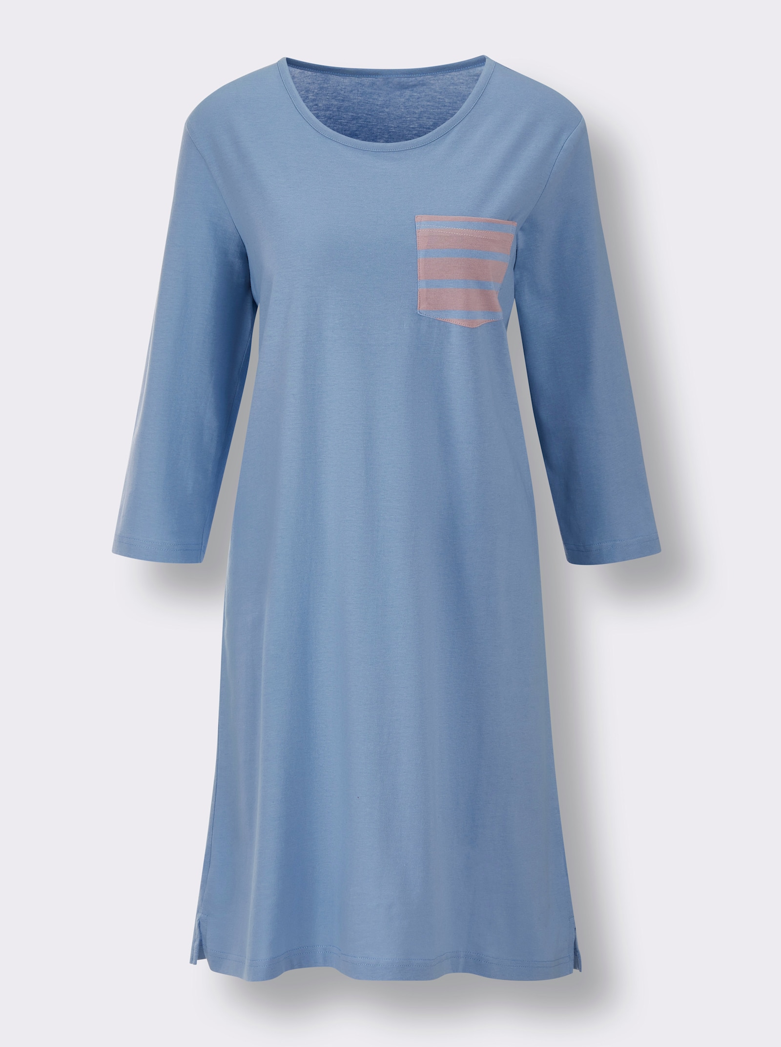 wäschepur Sleepshirts im Baumwoll-Mix - bleu + hortensia-bleu-geringelt