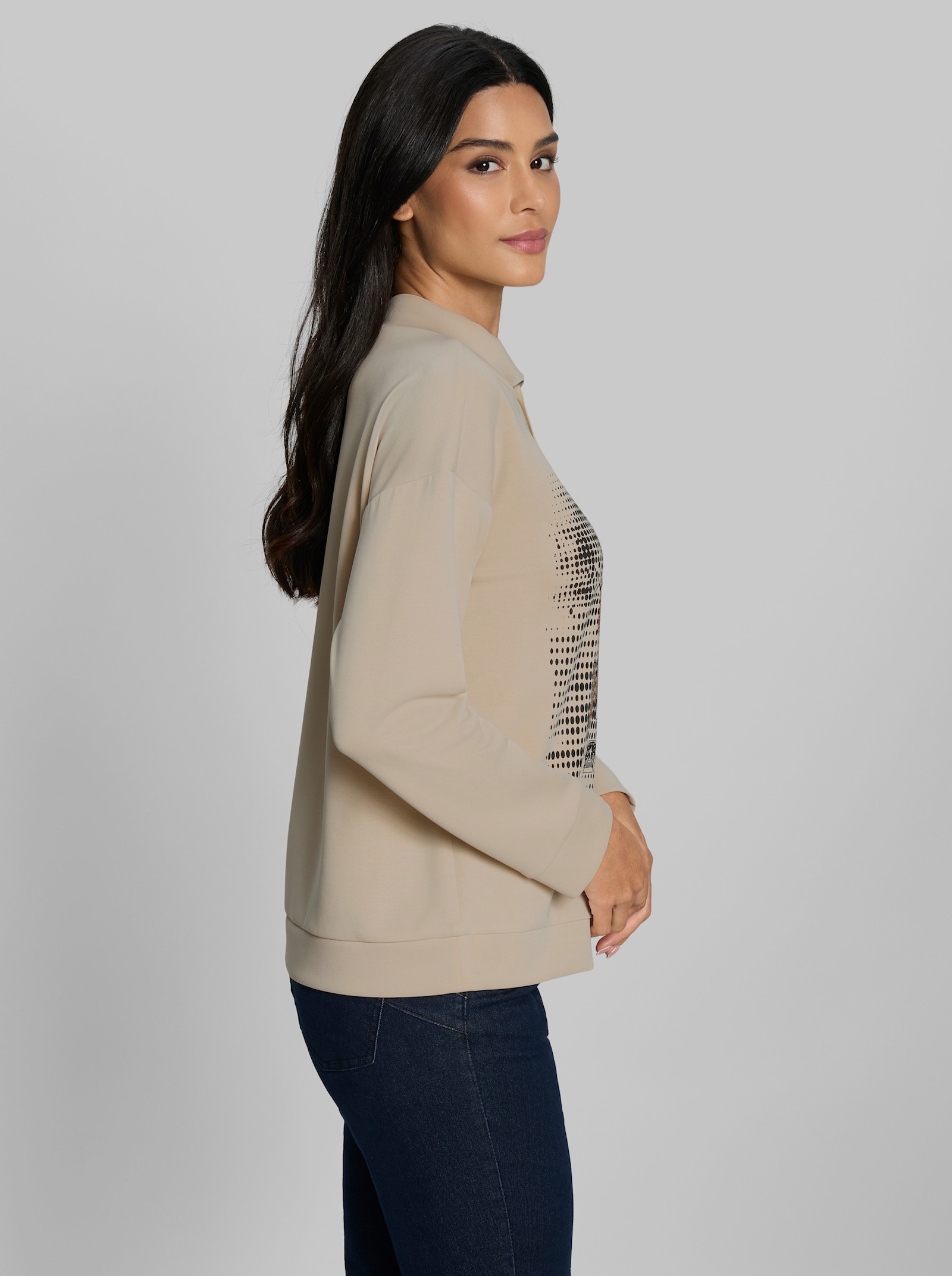 heine Sweatshirt mit Pailletten - sand