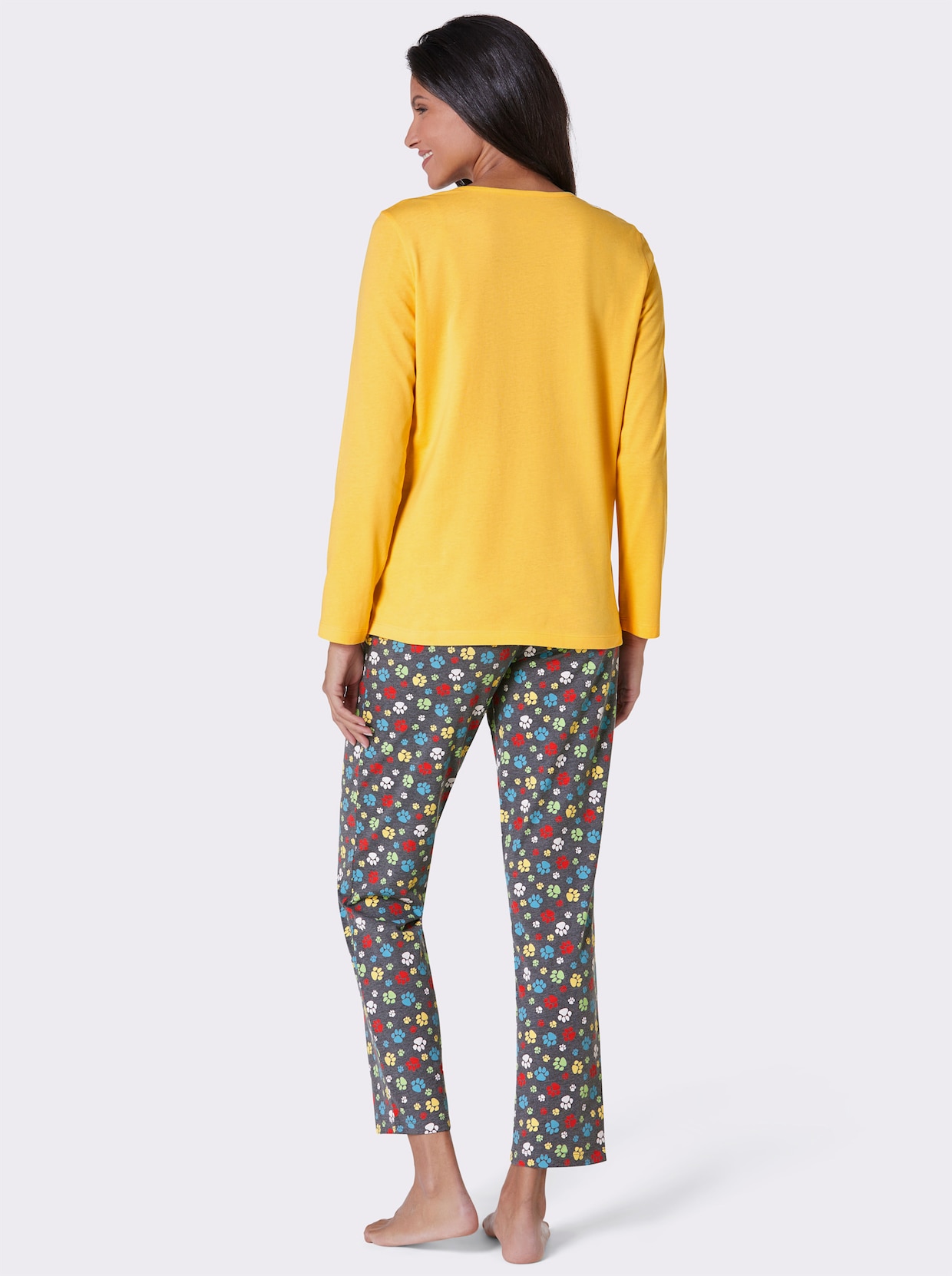 wäschepur Pyjama's - geel bedrukt + oceaan bedrukt