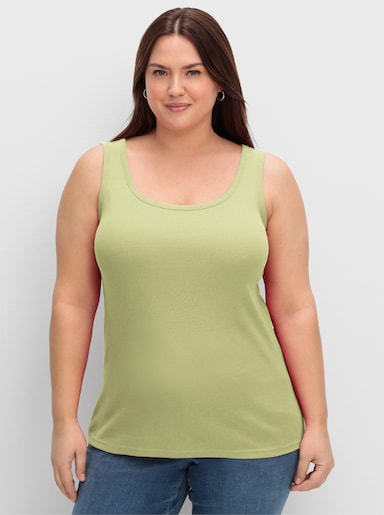 sheego Tanktop in Rippqualität - pistazie
