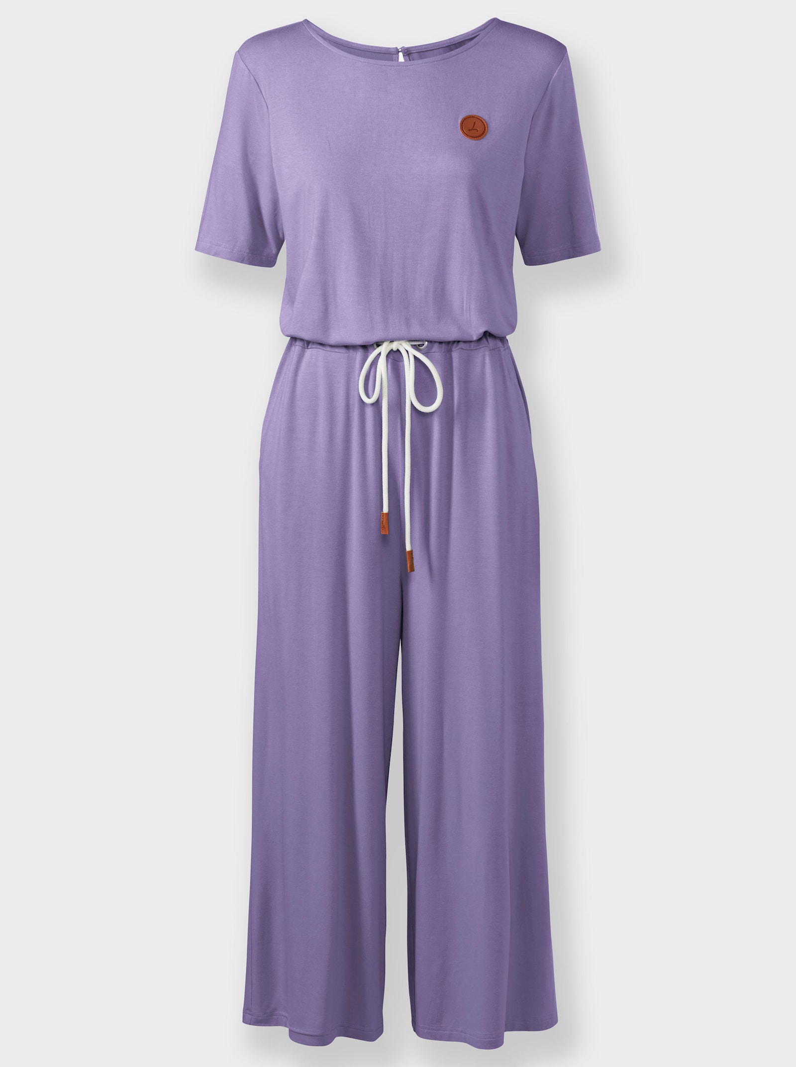 Jumpsuit met wijde pijpen - lavendel