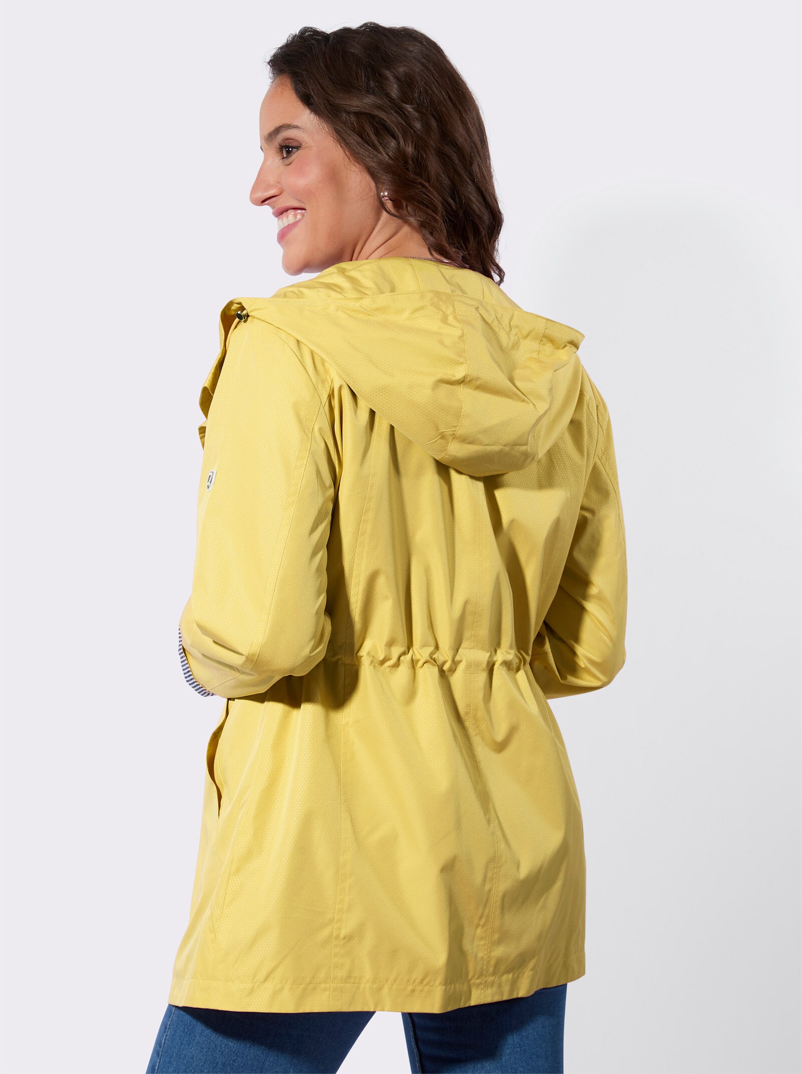 Übergangsjacke mit Streifen-Details - zitrone