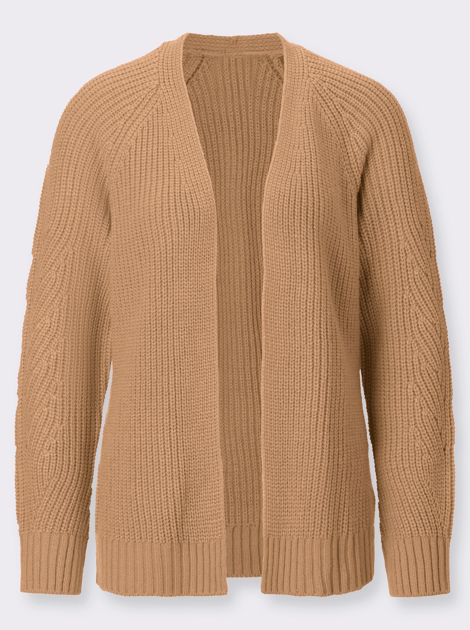 Strickjacke in Ripp-Optik - camel