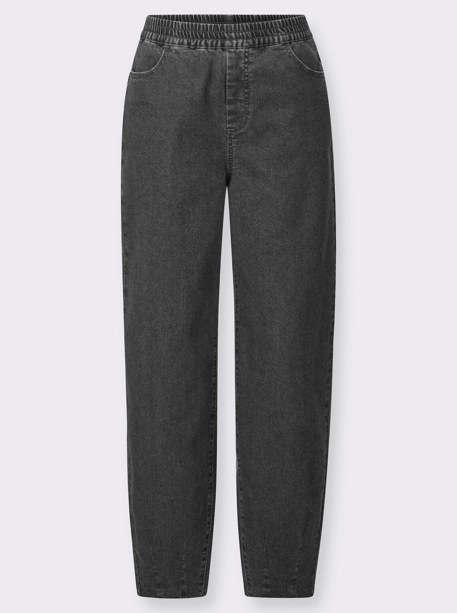 Schlupfjeans Mom-Schnitt mit weiteren Oberschenkeln - grey-denim