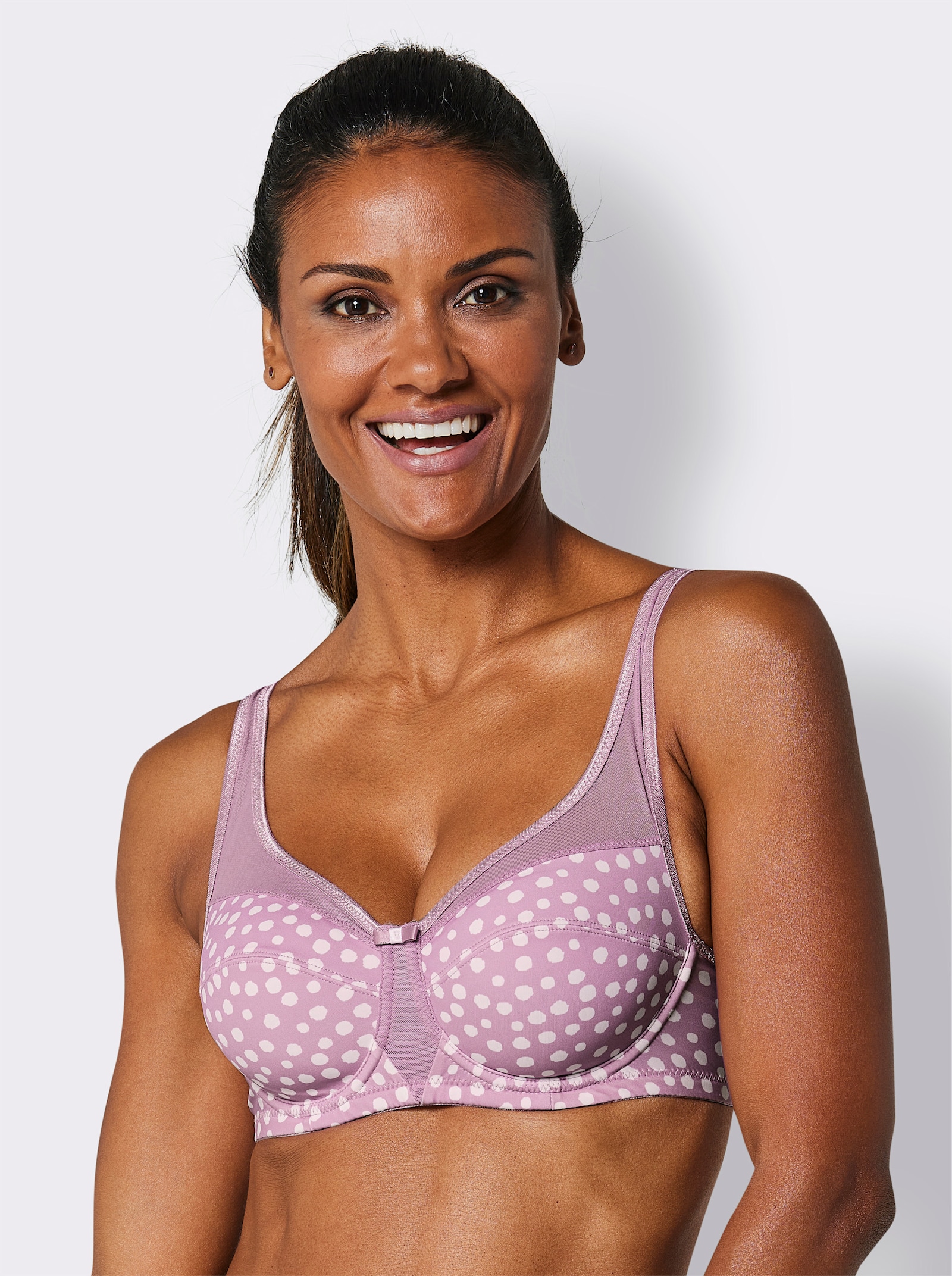 wäschepur Beugelbeha met stippenprint - orchidee geprint