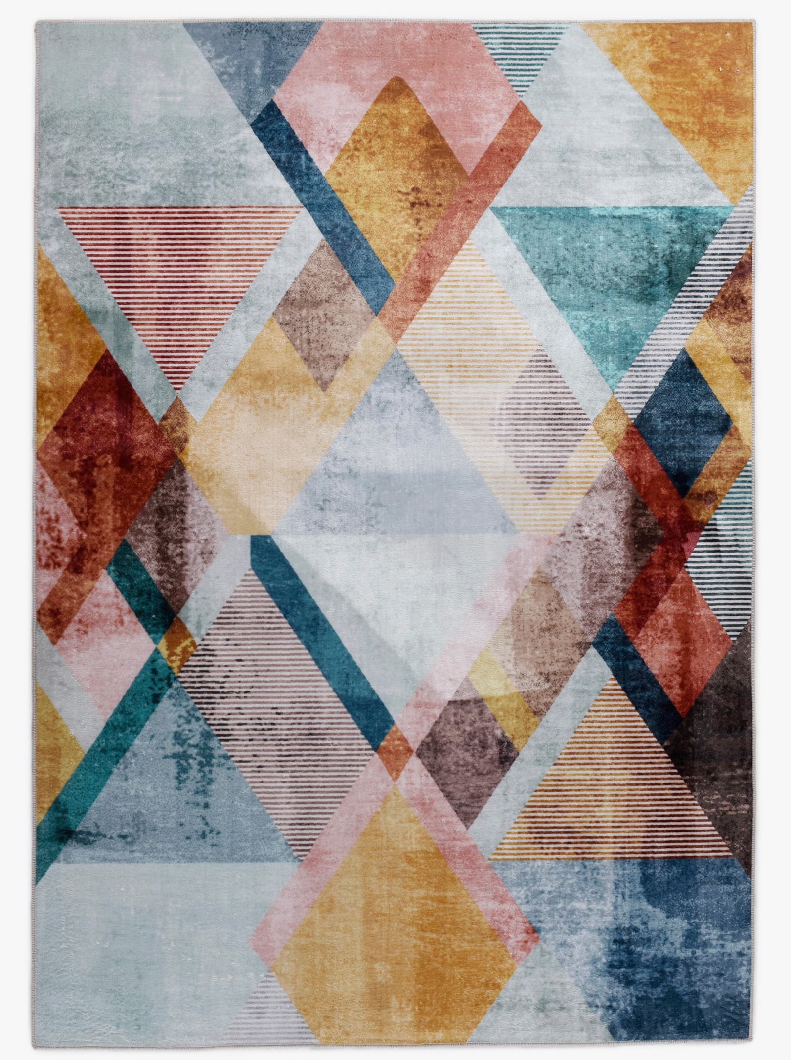 Theko Teppich - grau-bunt