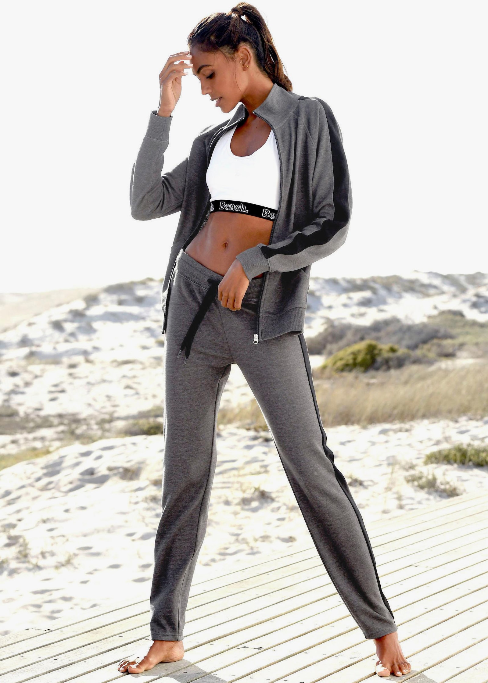 Bench. Loungewear Veste sweat - anthracite chiné-noir