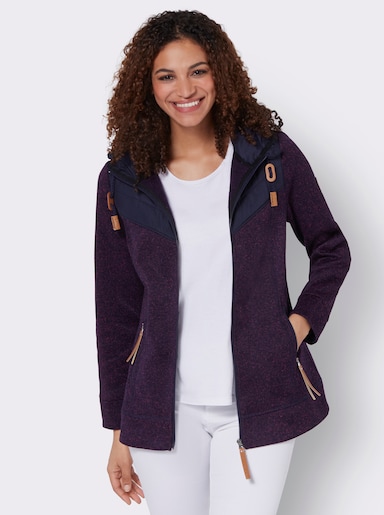 Fleece-Jacke - erika-marine-meliert