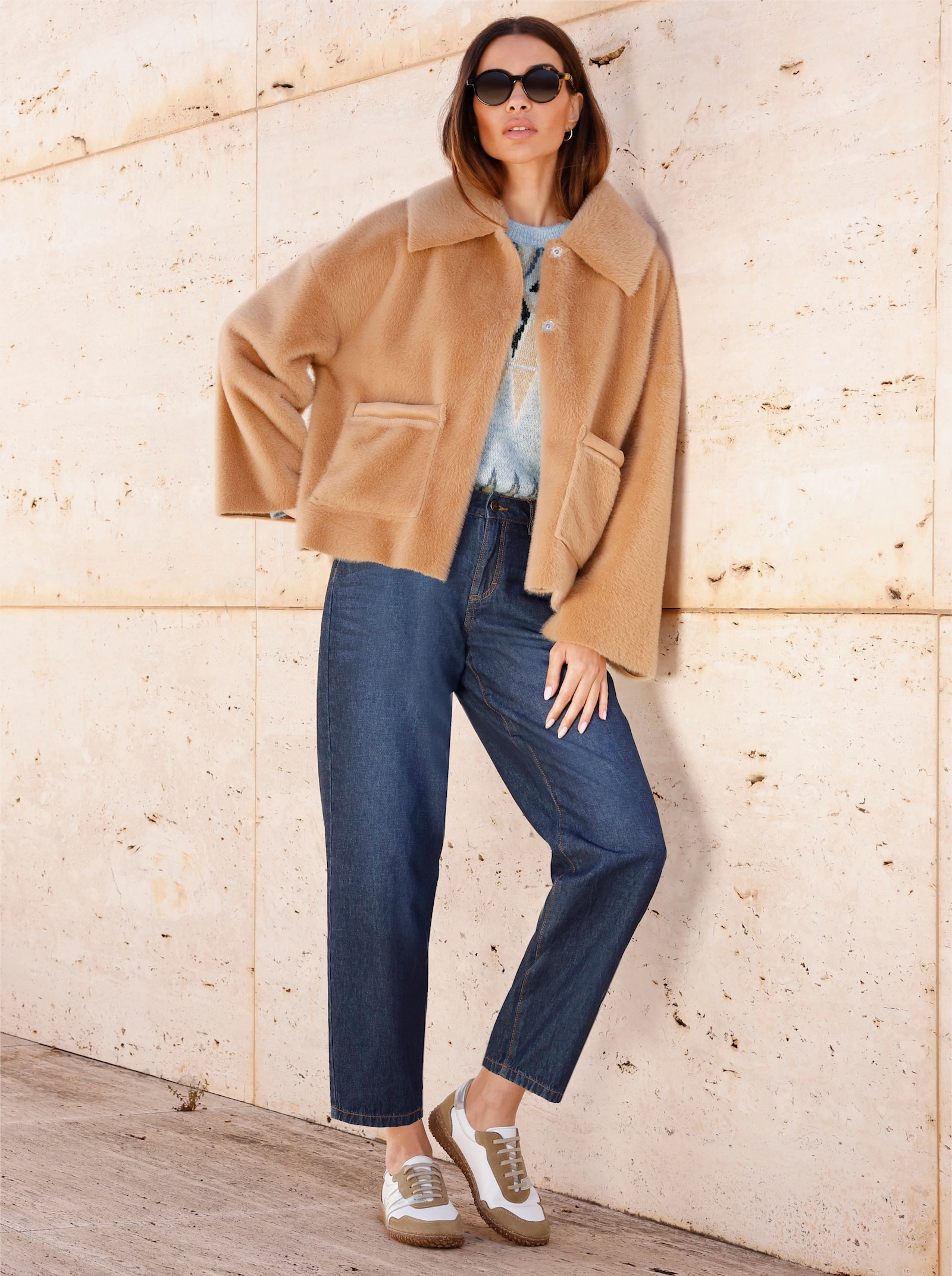 heine Fellimitatjacke - camel