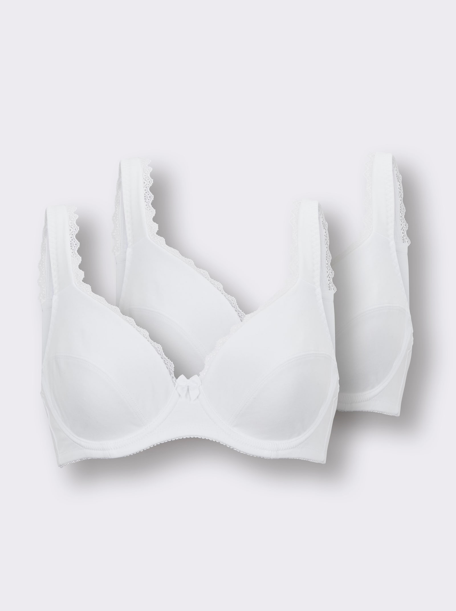 wäschepur Entlastungs-BH mit Bügel und Bogenspitze - weiß