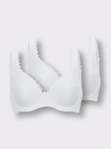 wäschepur Entlastungs-BH mit Bügel und Bogenspitze - weiß