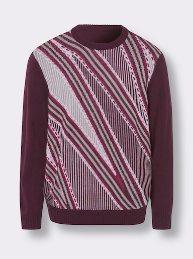 Rundhals-Pullover in kirsche-gemustert Witt