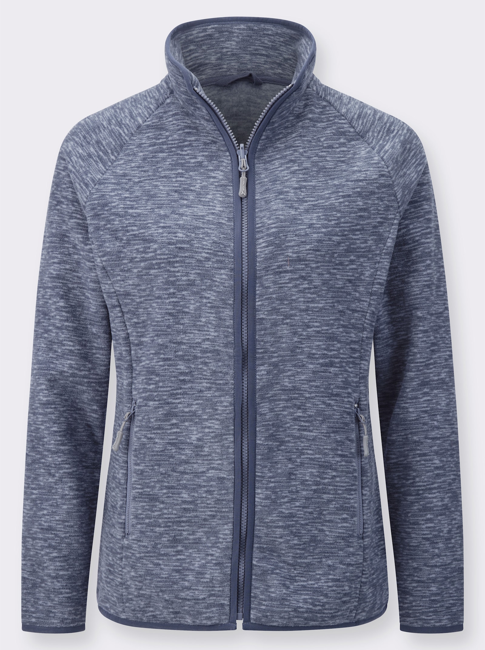 Fleecejacke mit Antipilling-Ausrüstung - taubenblau-rauchblau-bedruckt