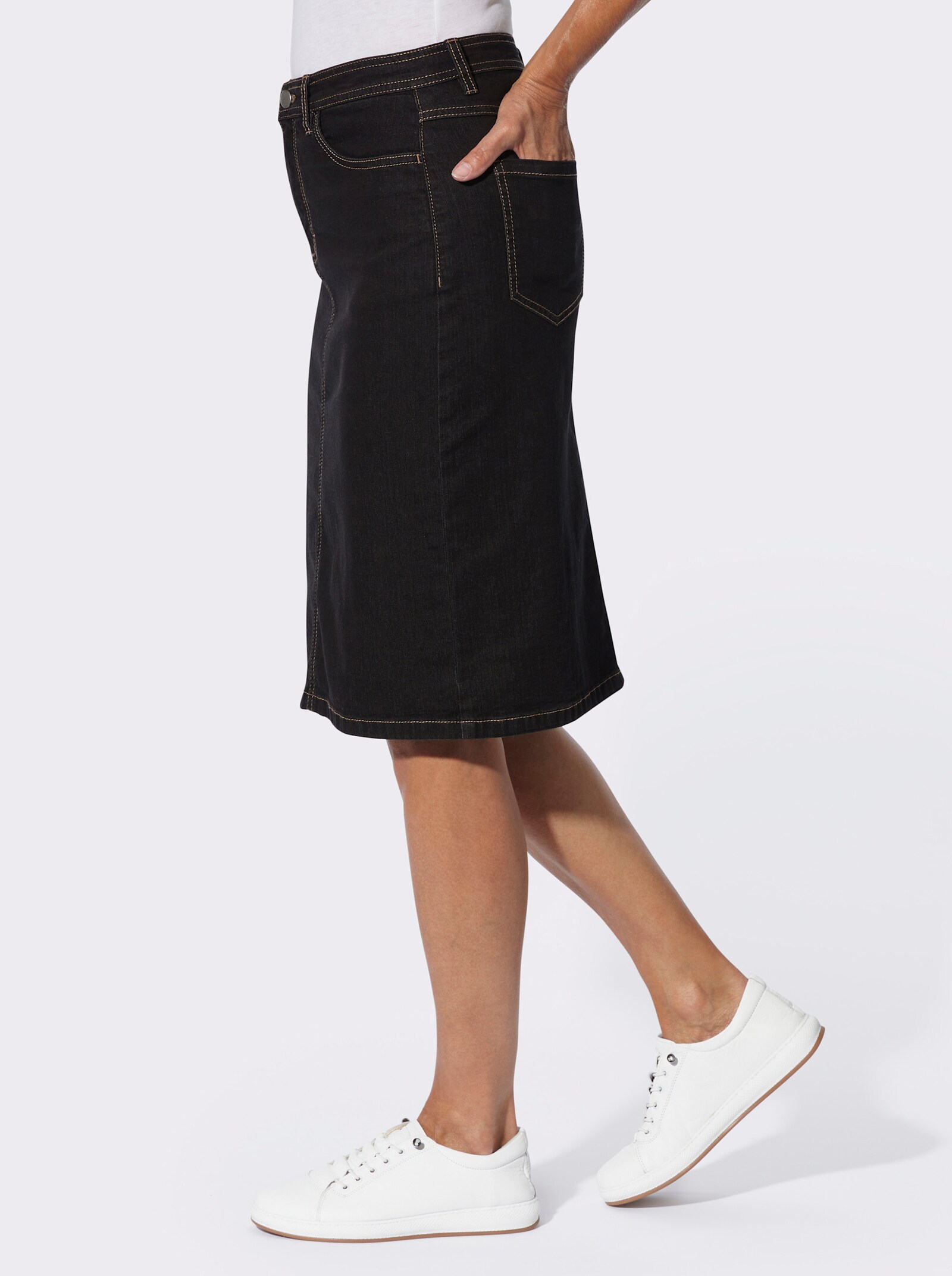 Jeansrock in 5-Pocket-Form - black denim
