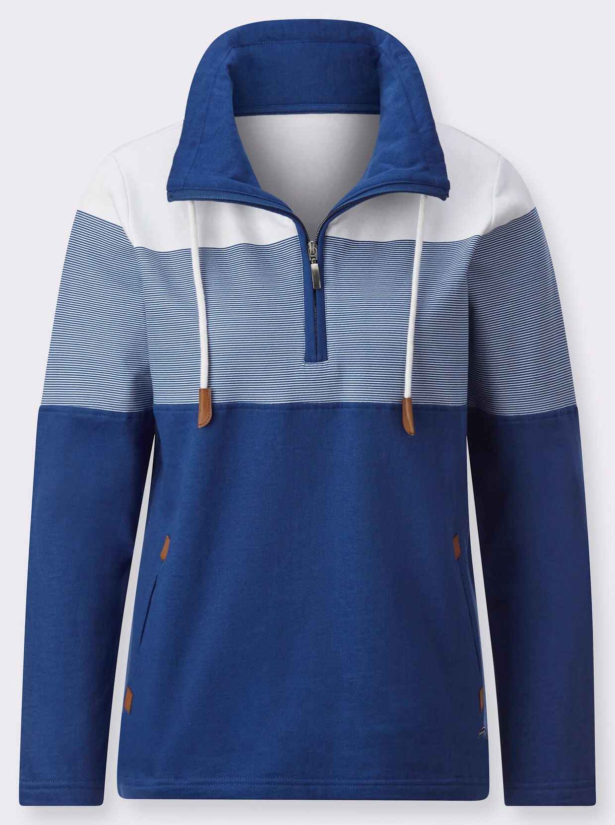 Sweatshirt - royalblau-ecru