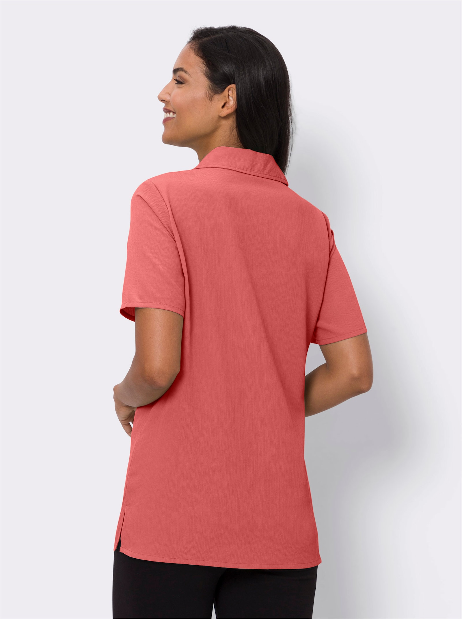 Blusjacka med sidosprund - grapefrukt