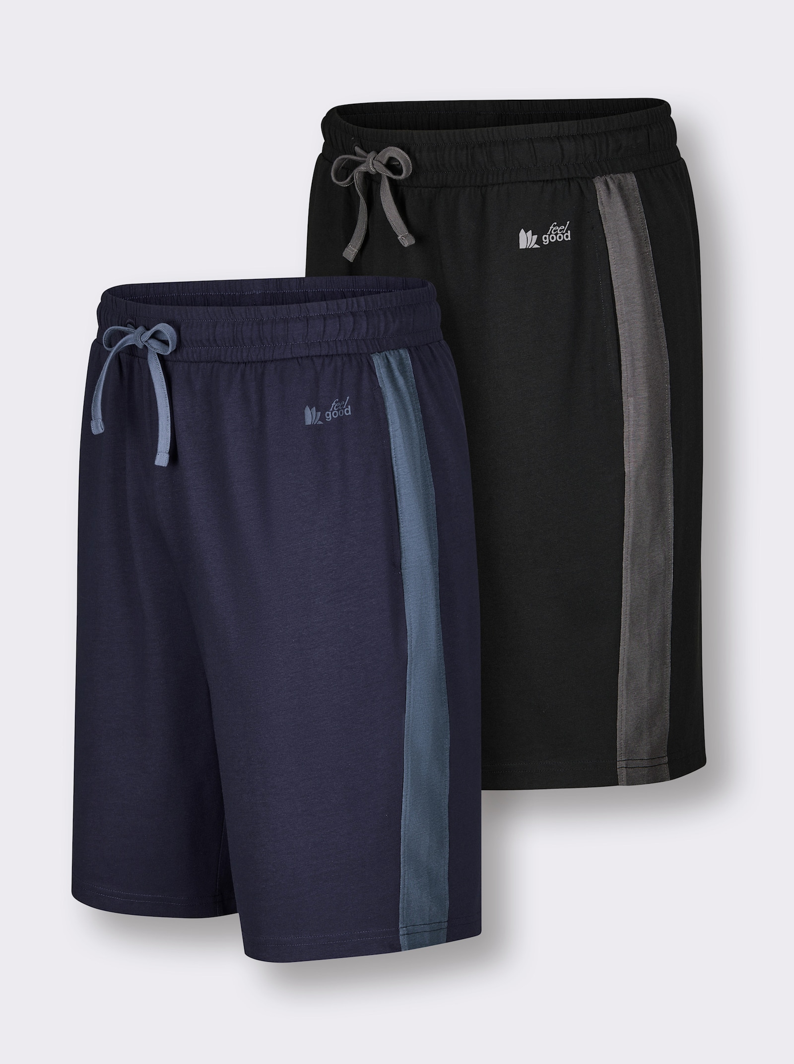 feel good Bermudas - marine-rauchblau + schwarz-anthrazit
