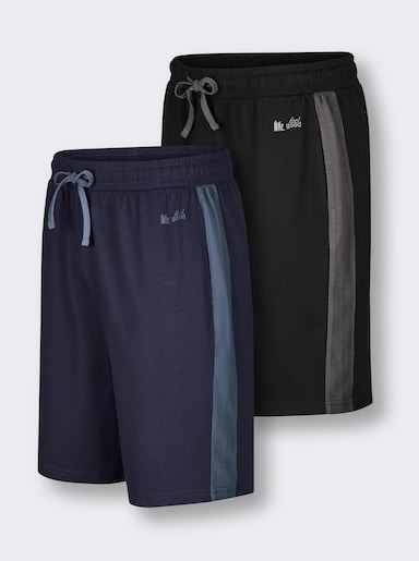 feel good Bermudas - marine-rauchblau + schwarz-anthrazit