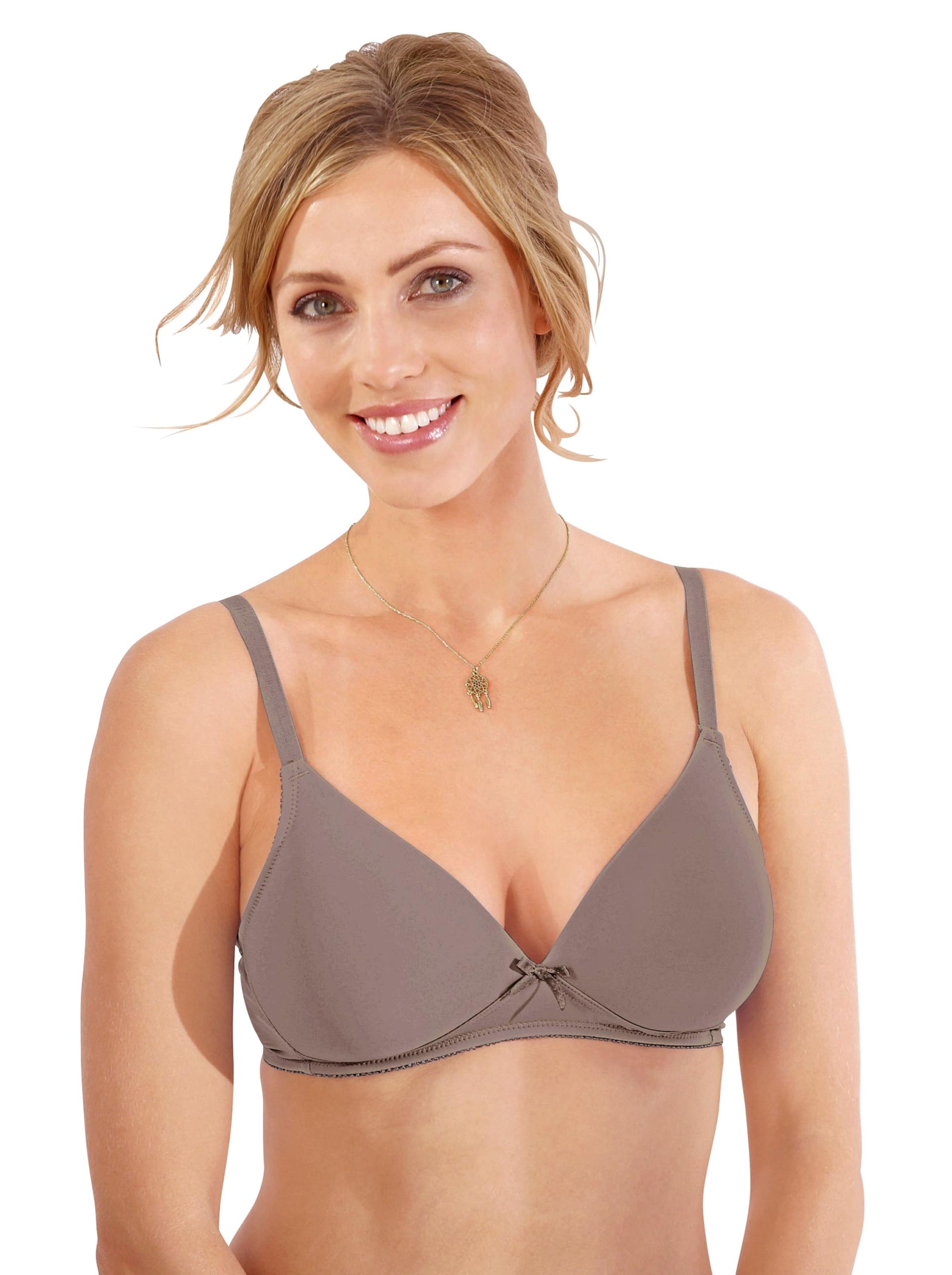 T-Shirt-BH ohne Bügel - taupe