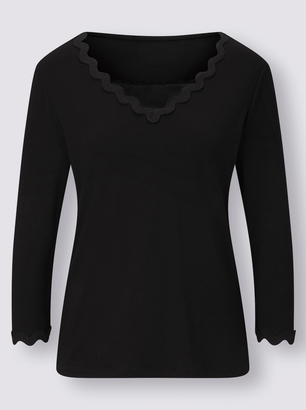Shirt met 3/4-mouw - zwart