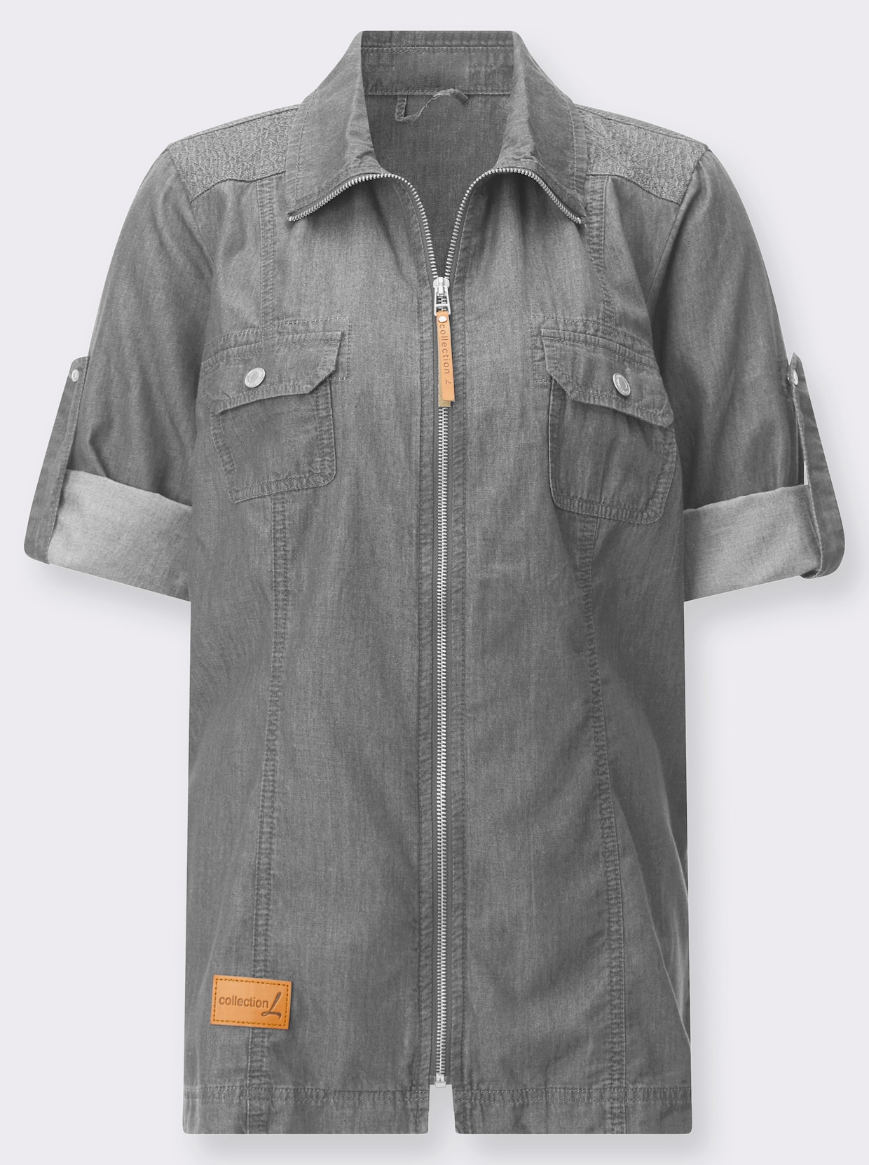 Blusenjacke - light grey-denim