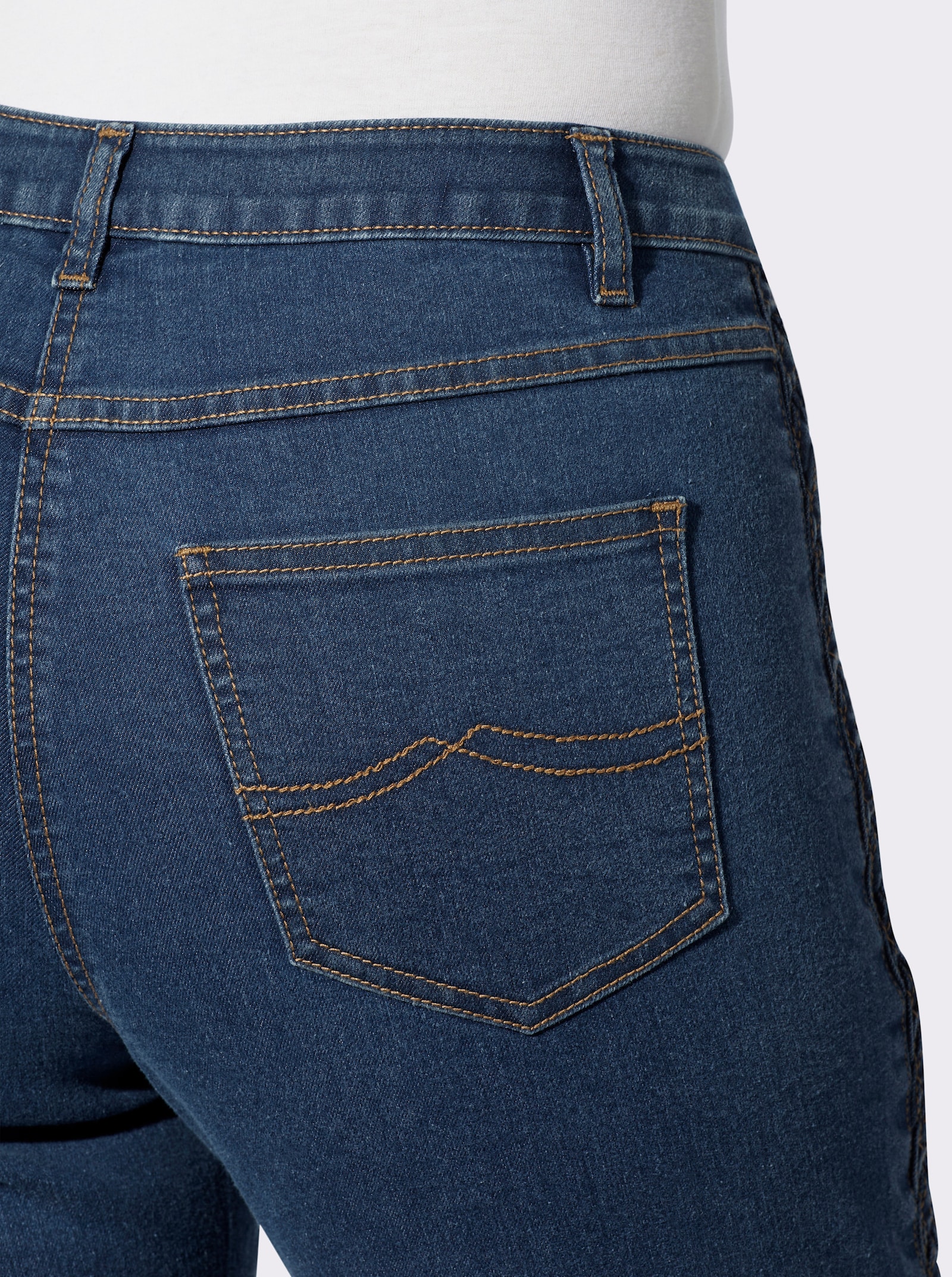 Jeans mit geflochtenem Zierband - blue-stone-washed
