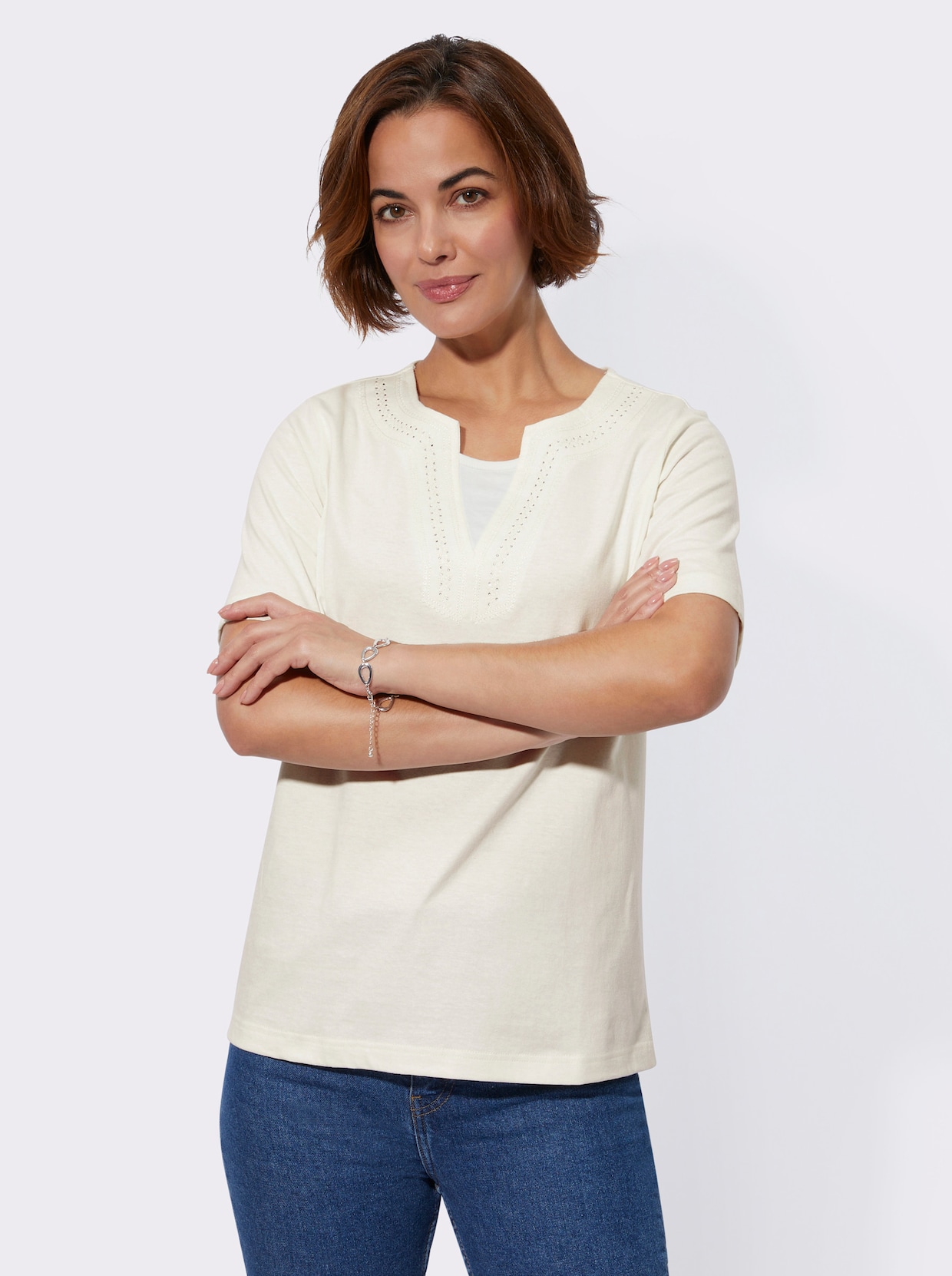 Shirt met korte mouwen - ecru