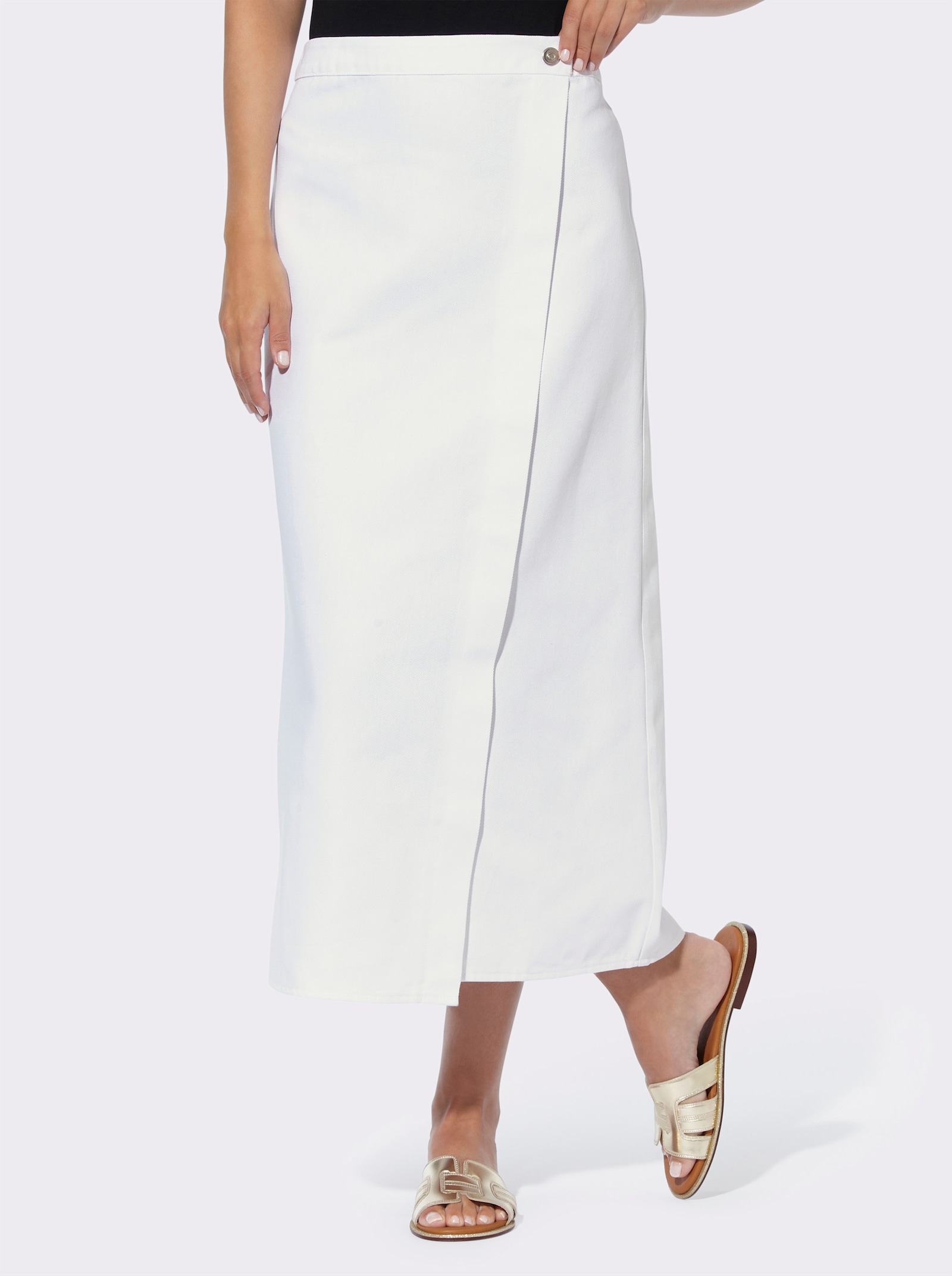 heine Maxirock mit Gehschlitz hinten - weiß