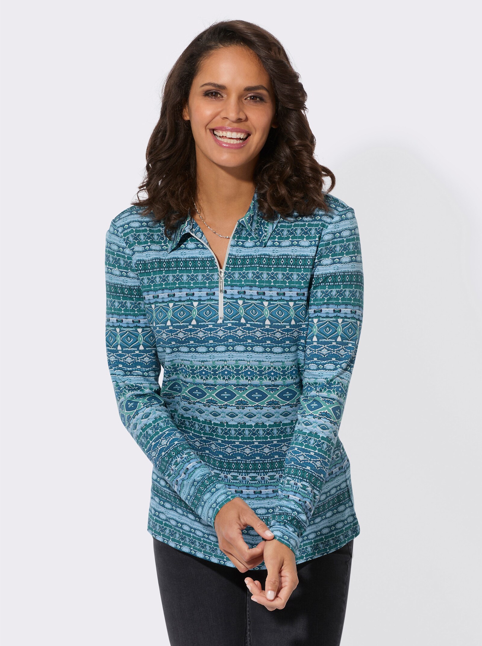 Poloshirt mit kurzem Reißverschluss - topas-bedruckt