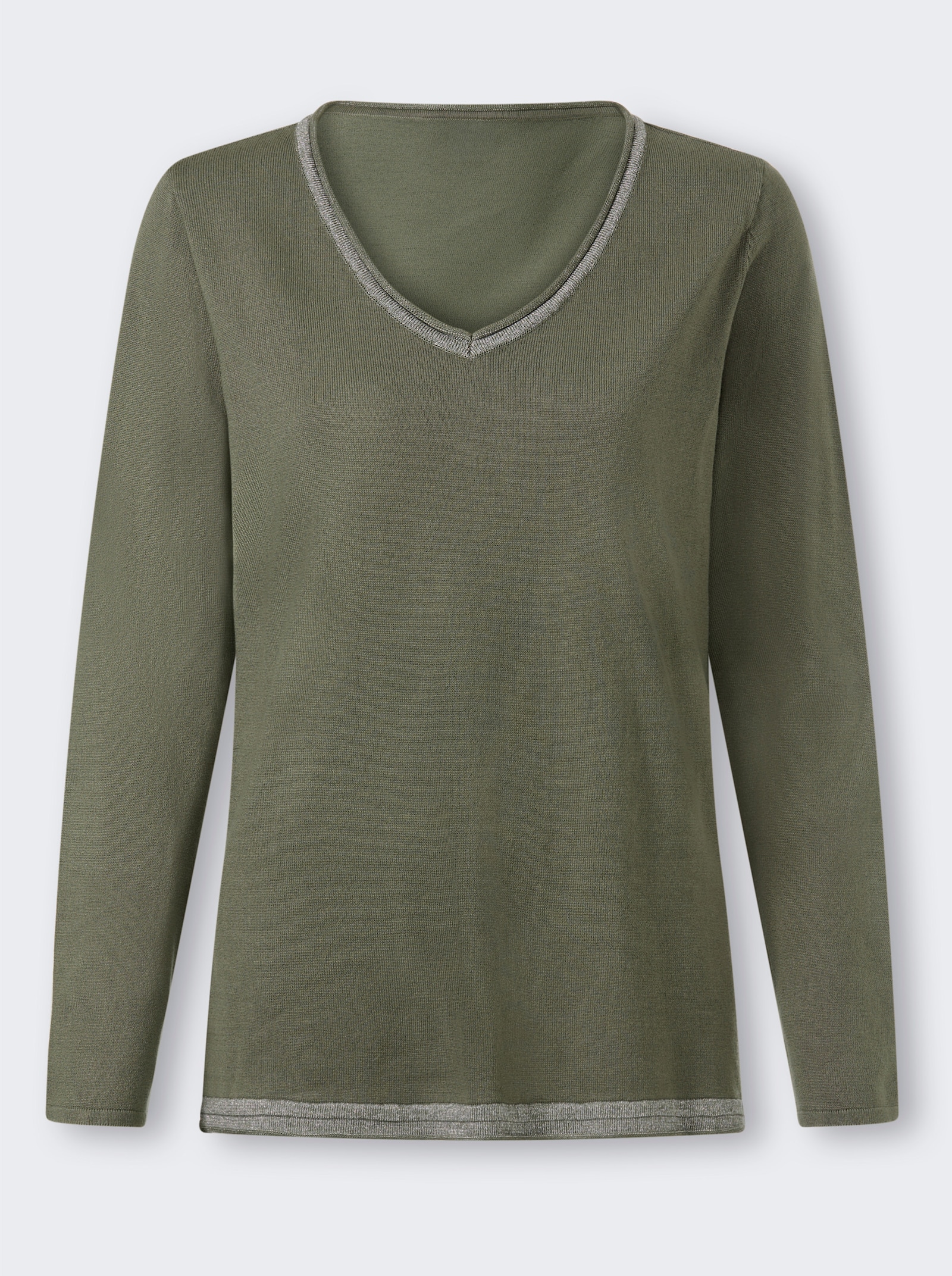 heine Pullover mit Glanz-Effekten - khaki