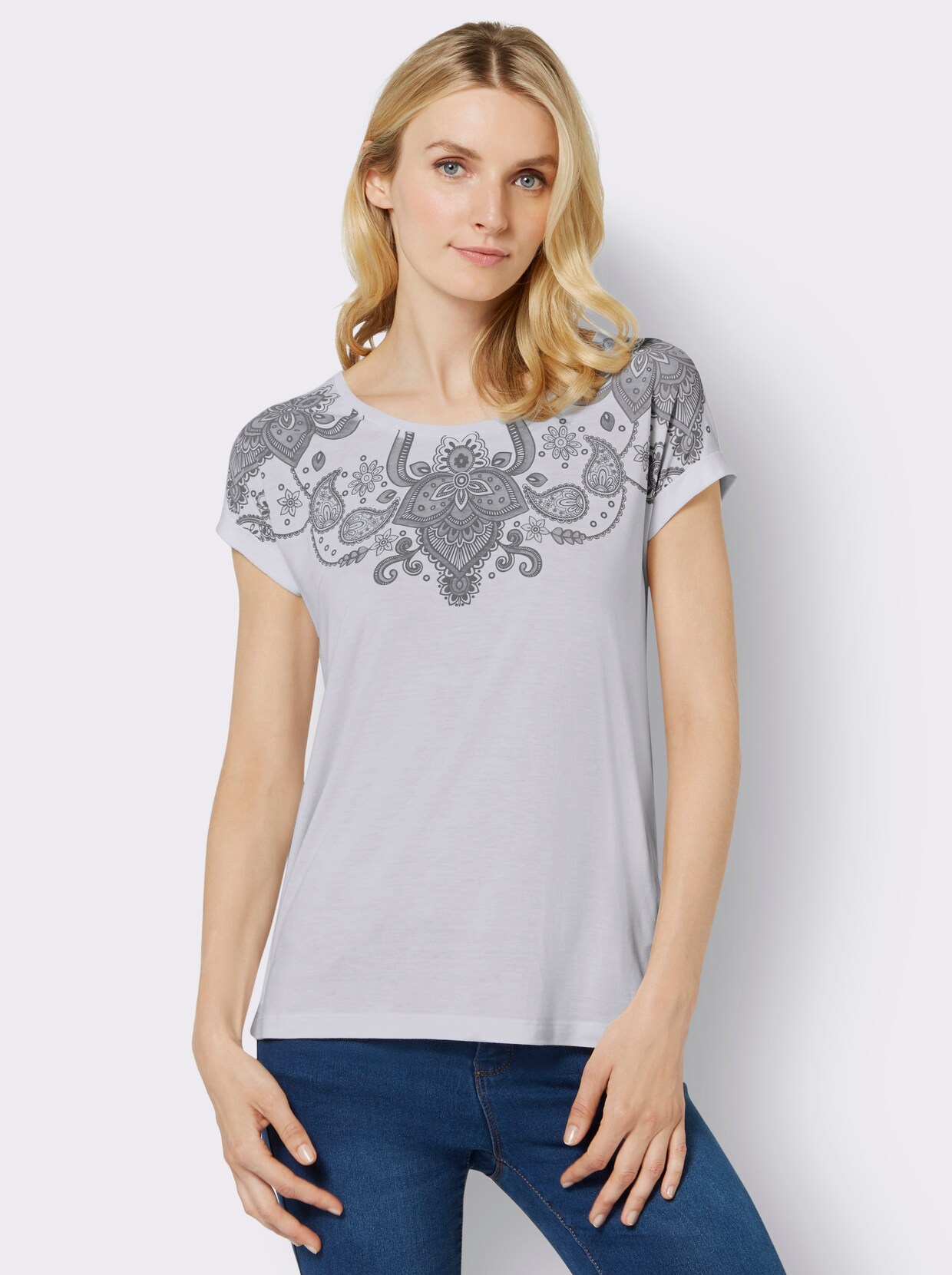 Rundhalsshirt - ecru