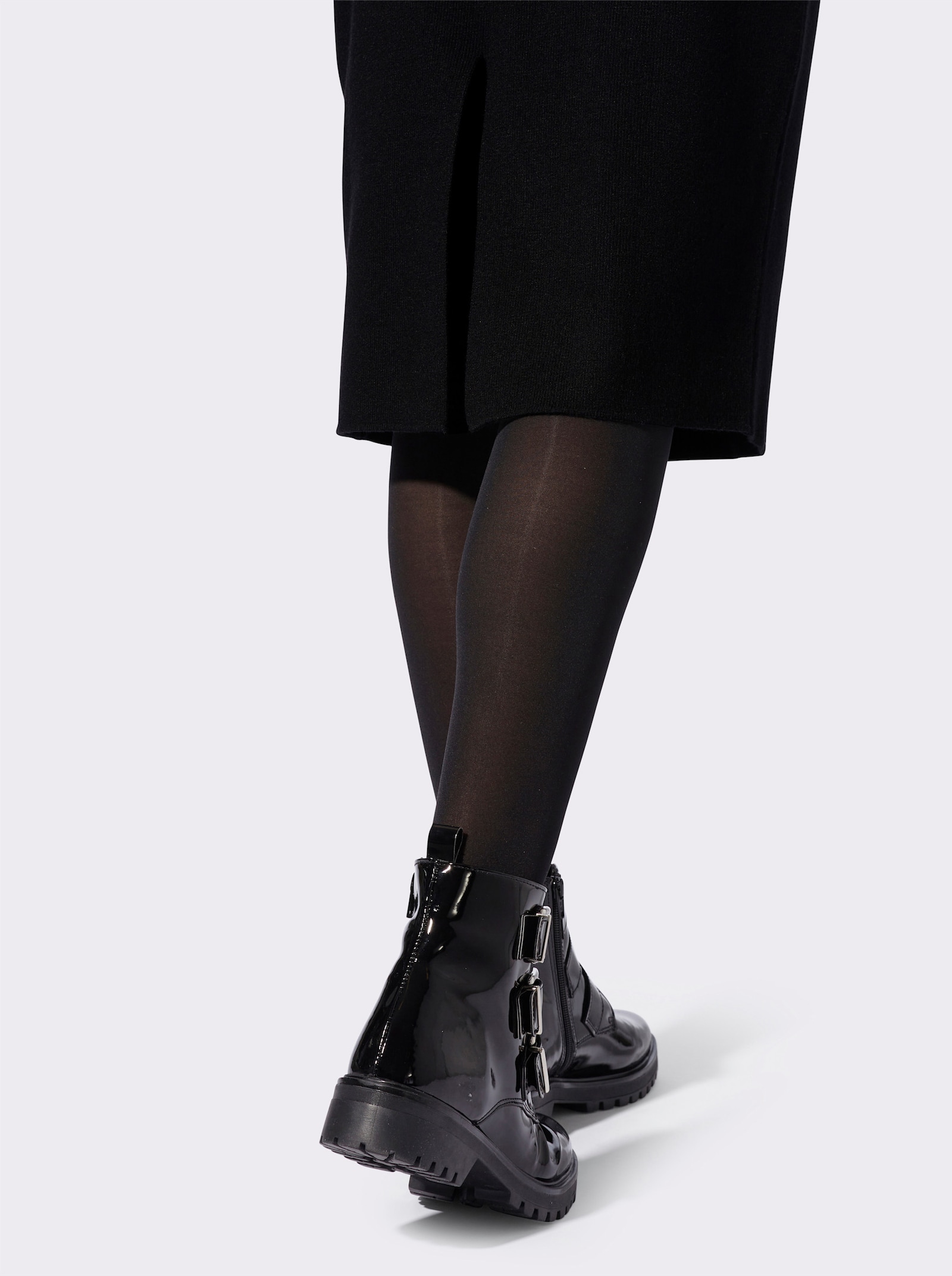 heine Strickrock mit Zierknöpfen - schwarz