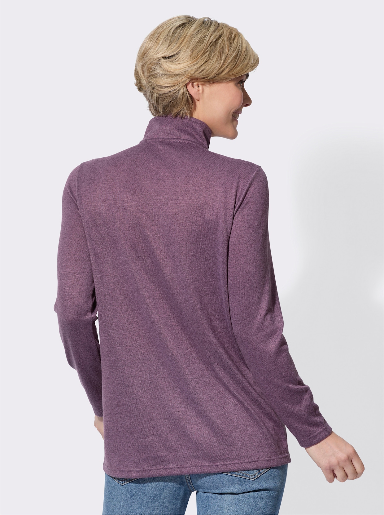 Lang shirt - violet gemêleerd