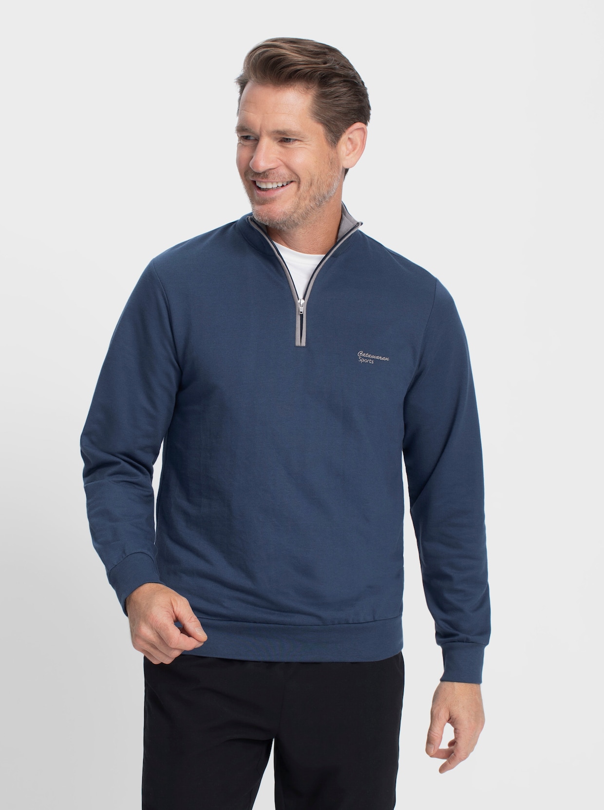 Catamaran Sports Sweatshirt - dunkelblau-steingrau