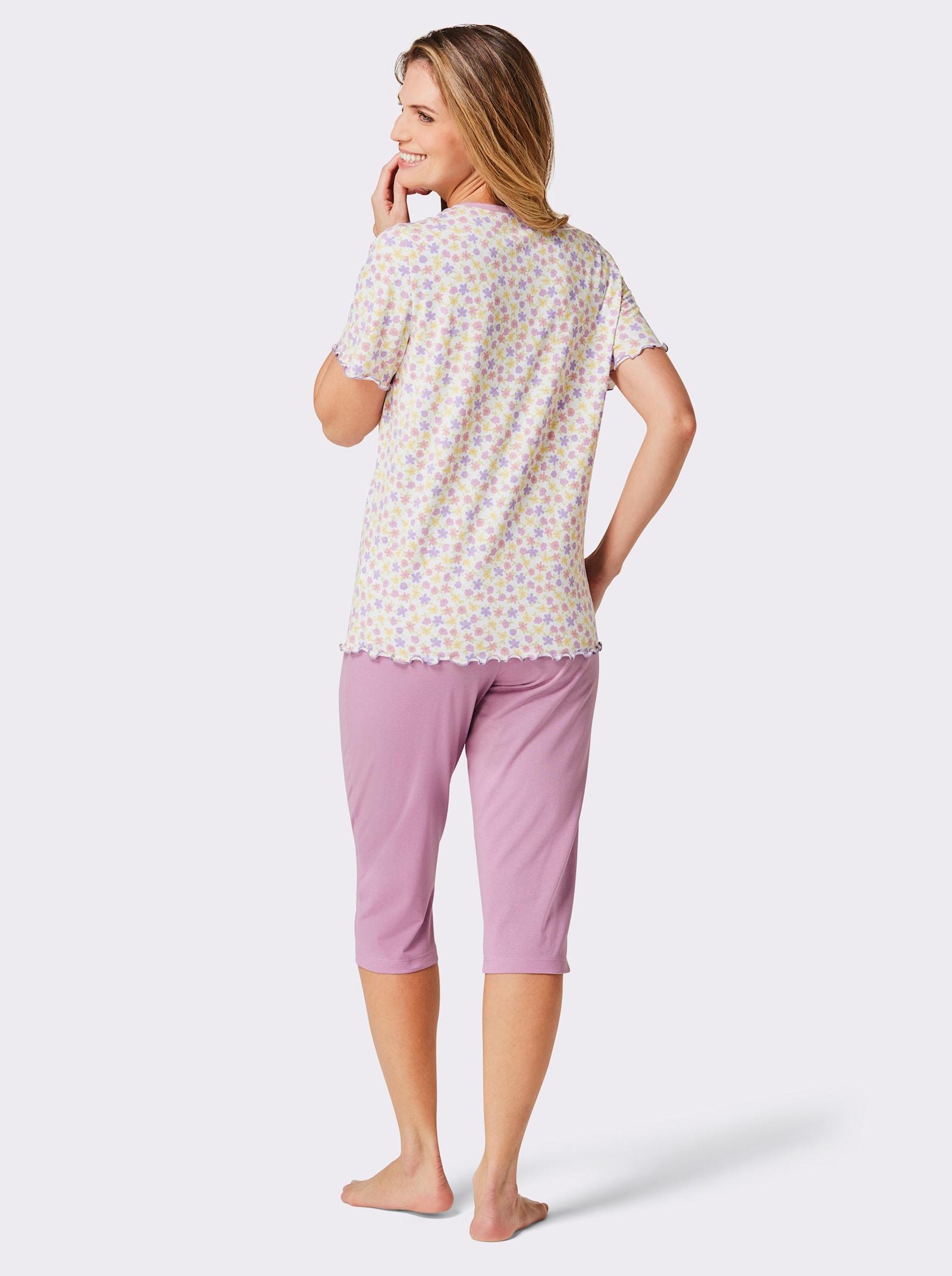 wäschepur Capri-Anzüge - weiss-orchidee-bedruckt + orchidee