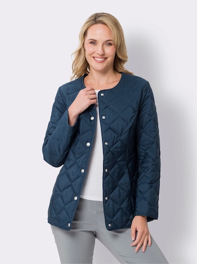 Steppjacke mit Paspelierung - dunkelblau