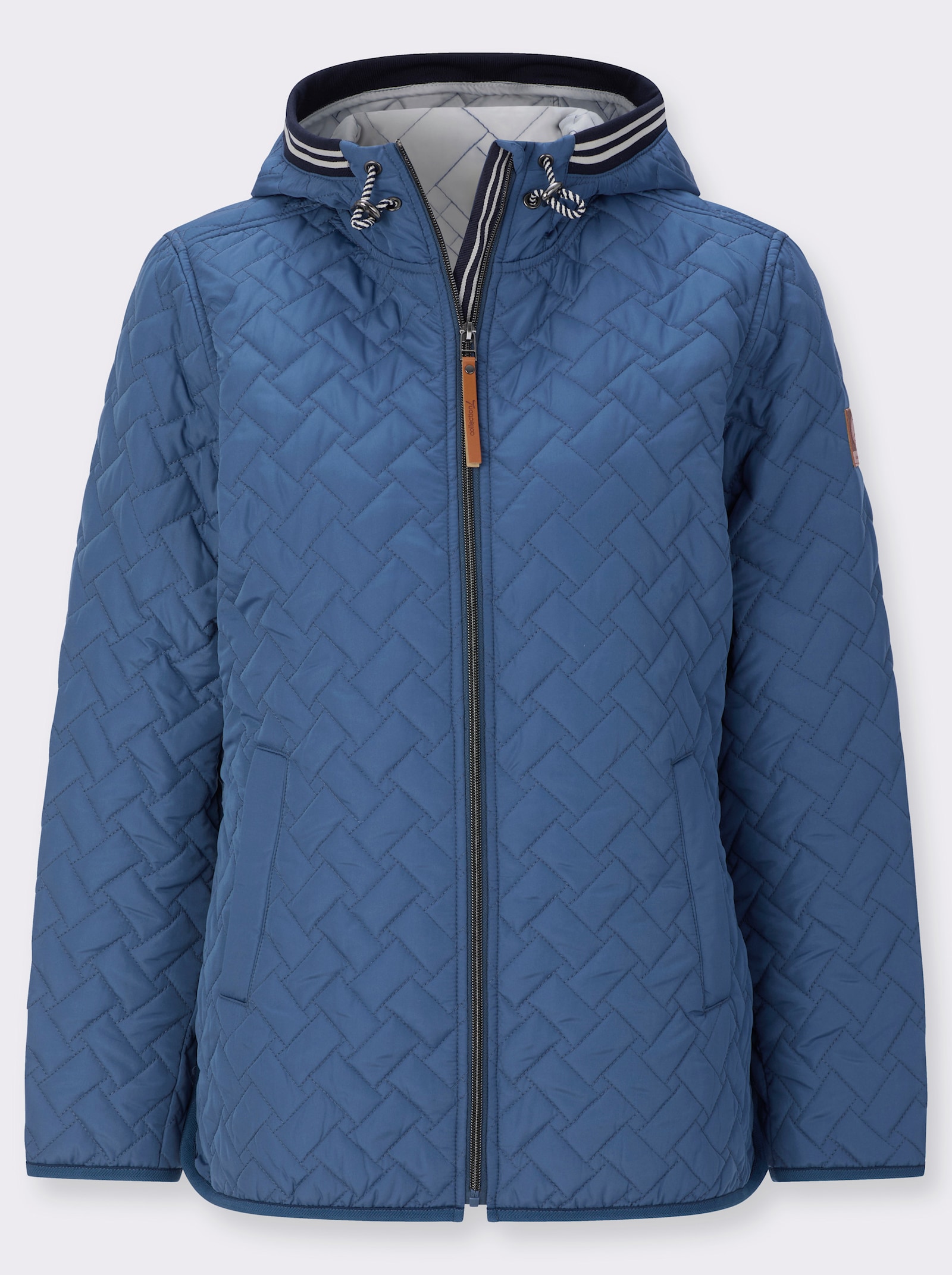 Steppjacke mit Kapuze - jeansblau