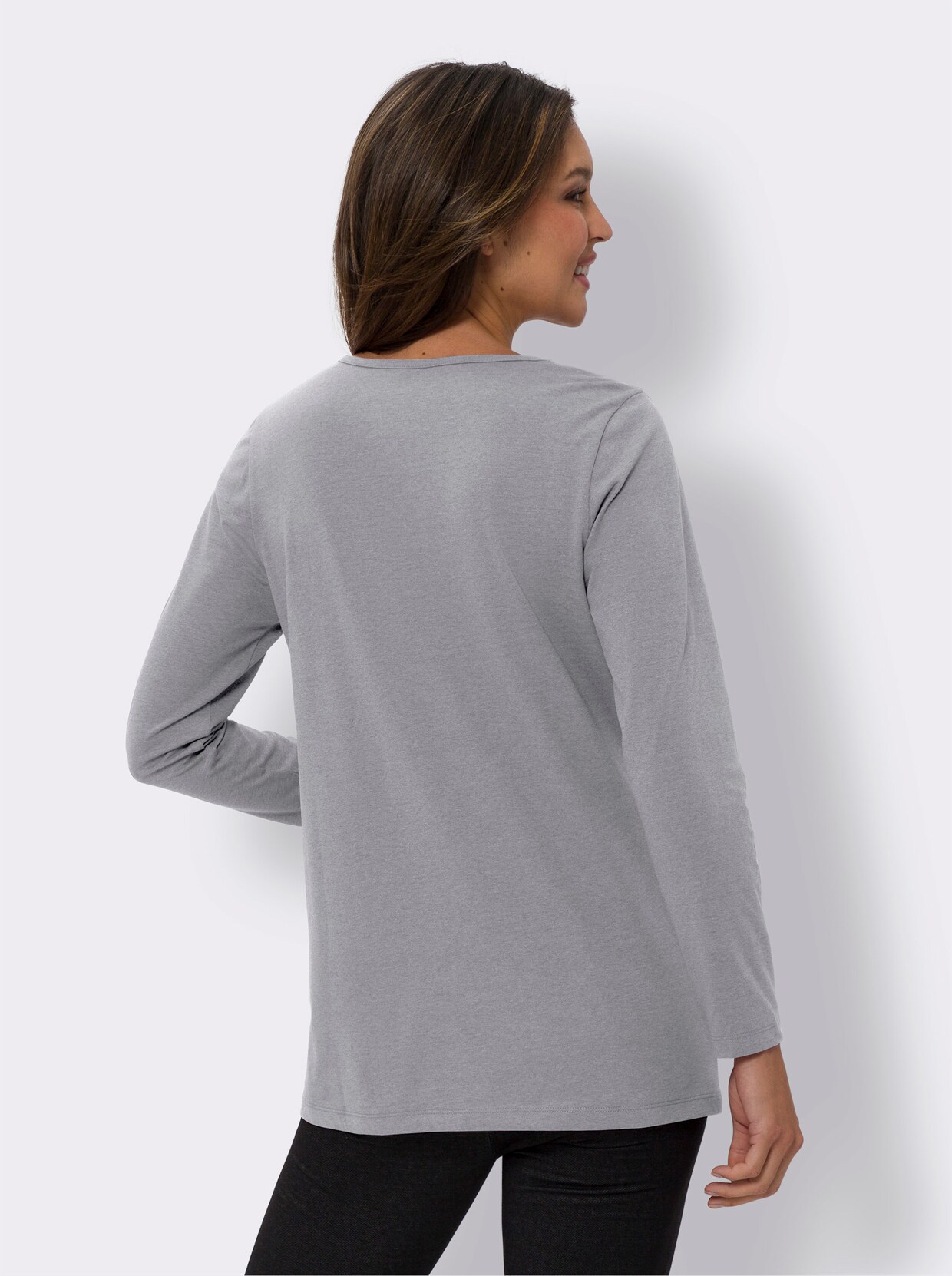 Longshirt - grau-meliert