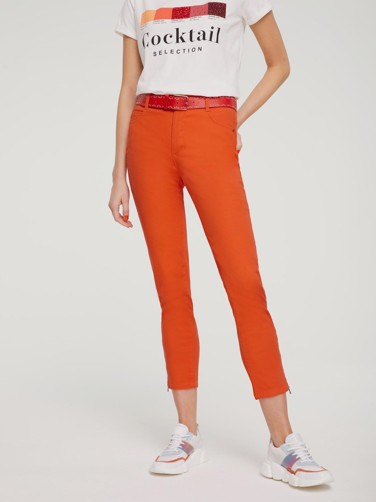 Rick Cardona Bauchweg-Jeans - blutorange