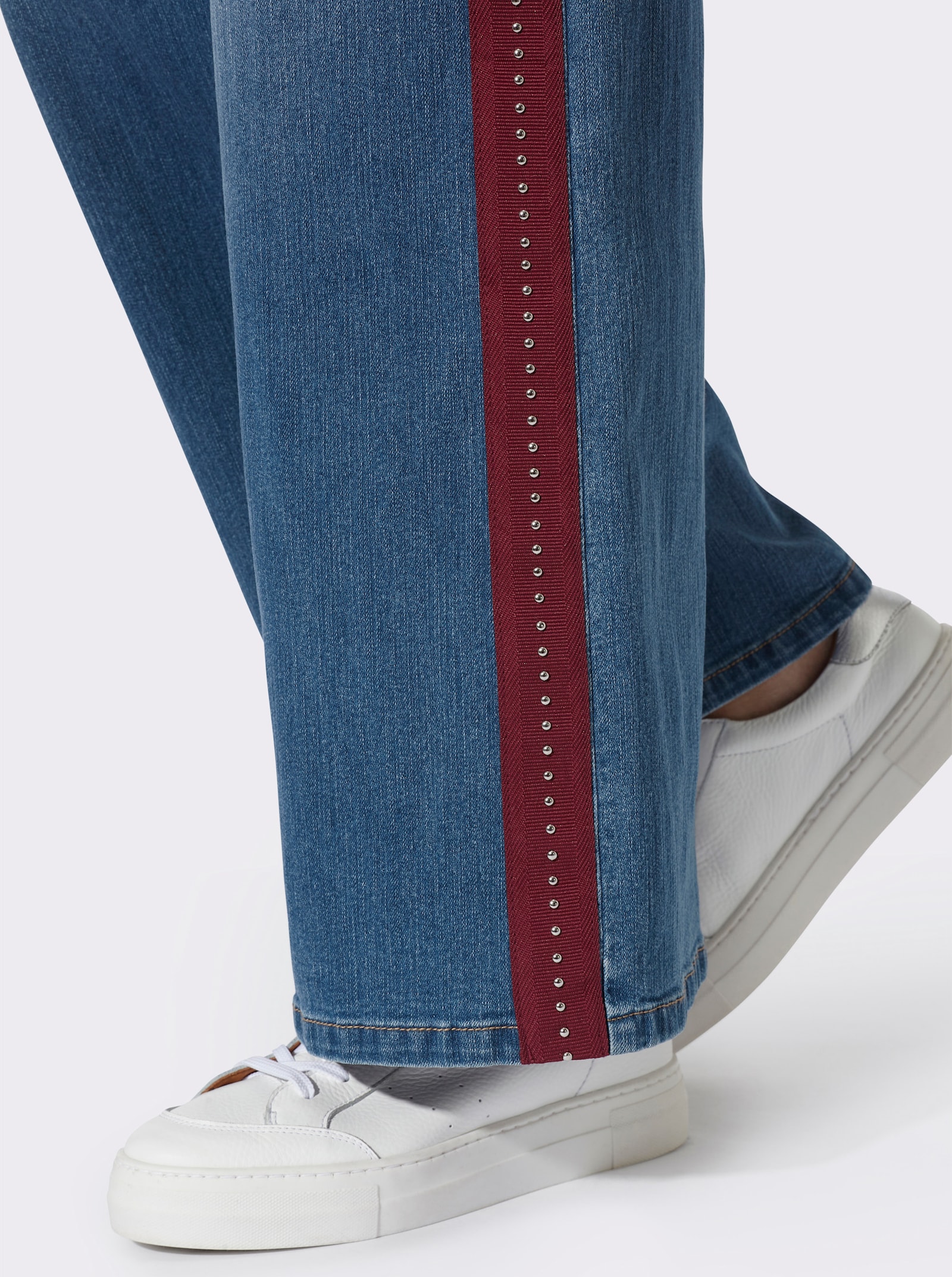 heine 5-Pocket-Jeans mit Nieten - blue-stone-washed