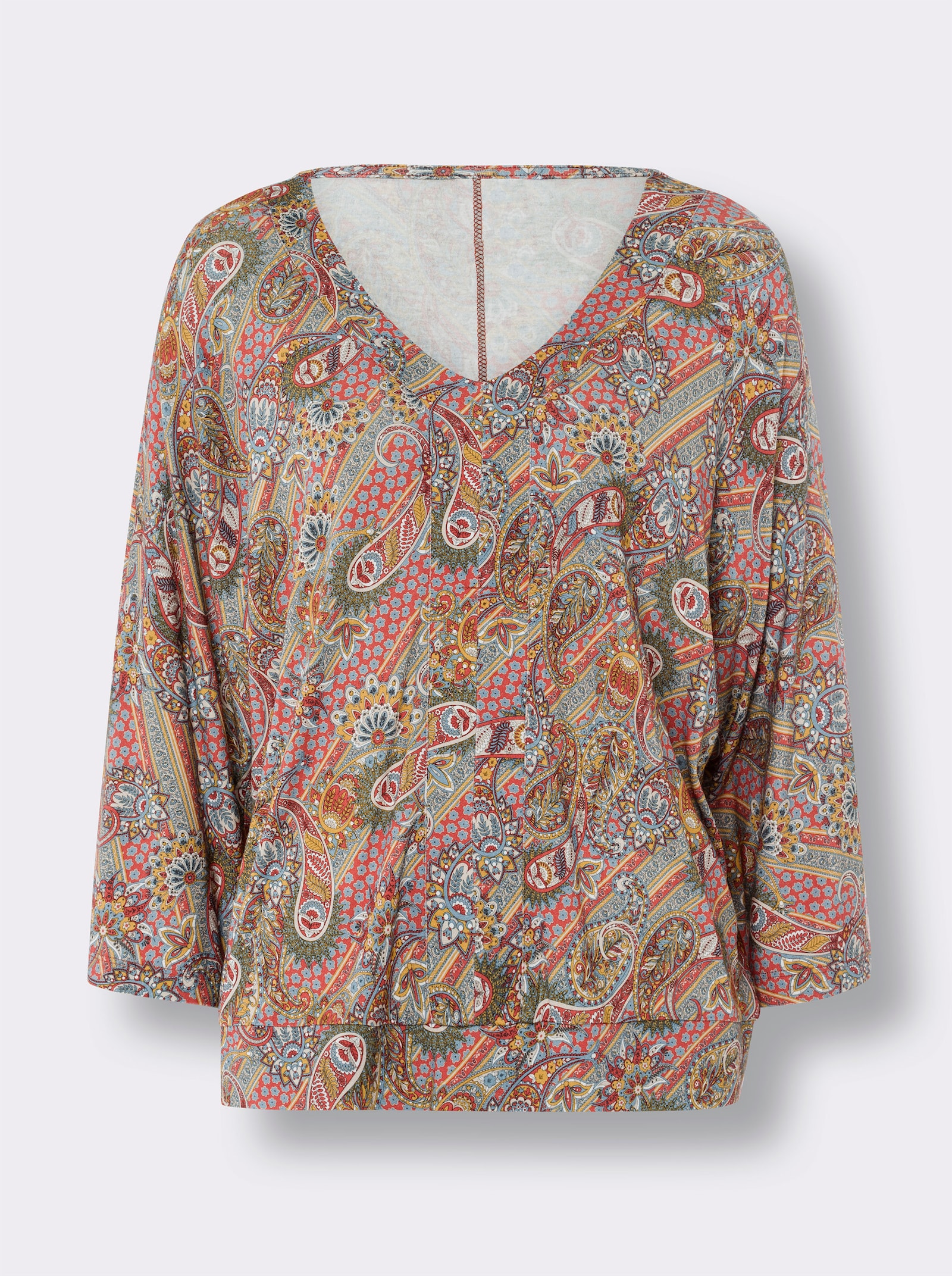 heine 3/4-Arm-Shirt mit Paisley-Muster - elfenbein-bleu-bedruckt
