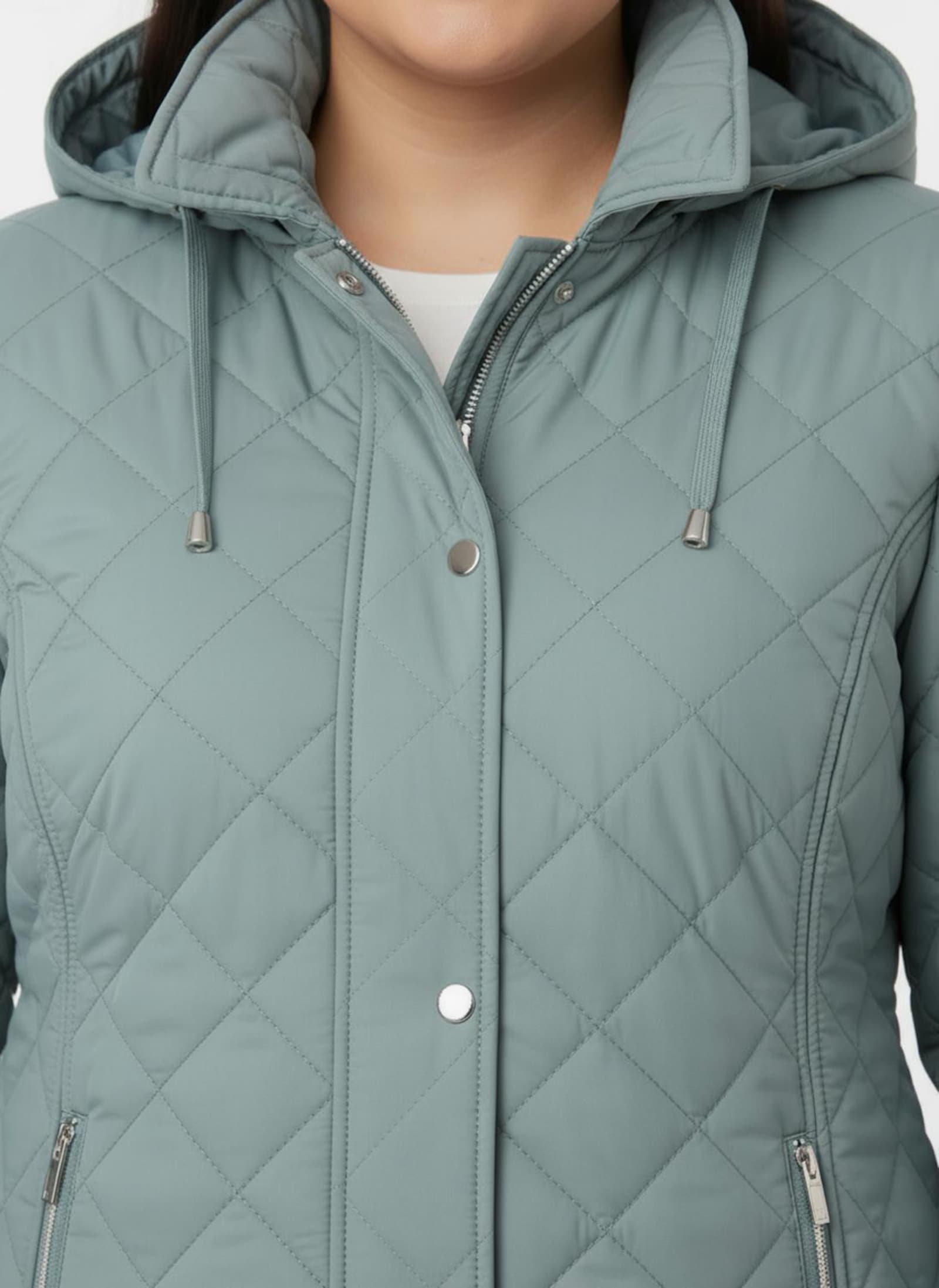 Winterjacke mit Schlingenknopf-Verschluss - jade