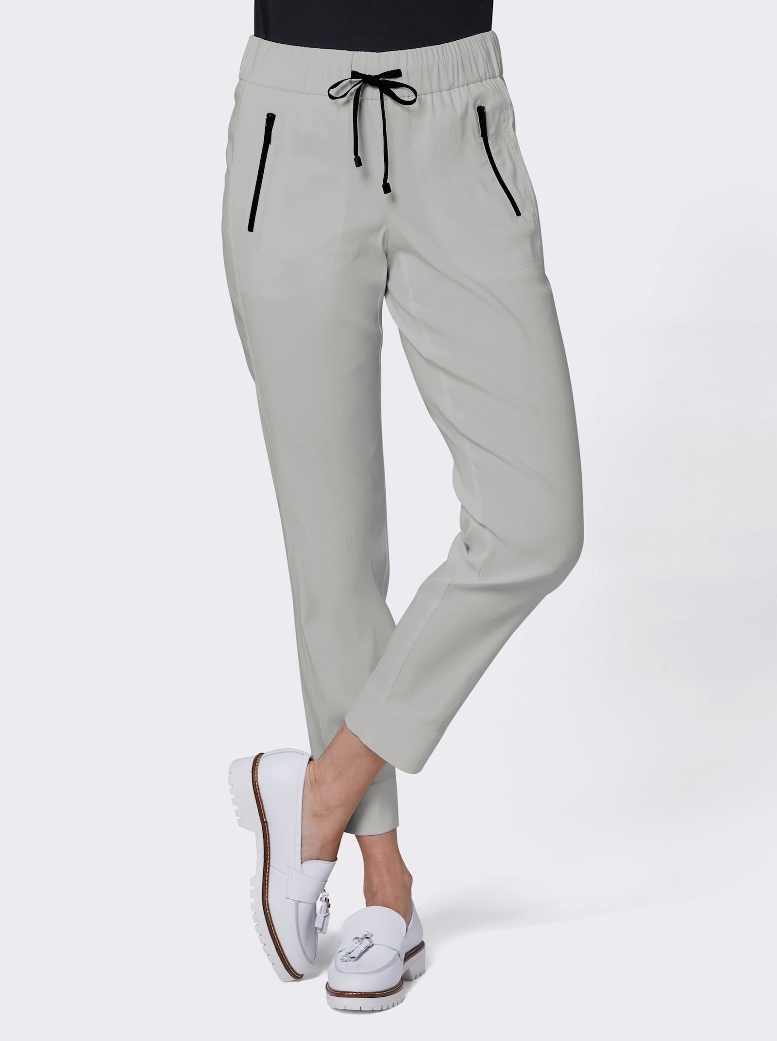 Stehmann Comfort line Pantalon avec empiècements latéraux - gris clair