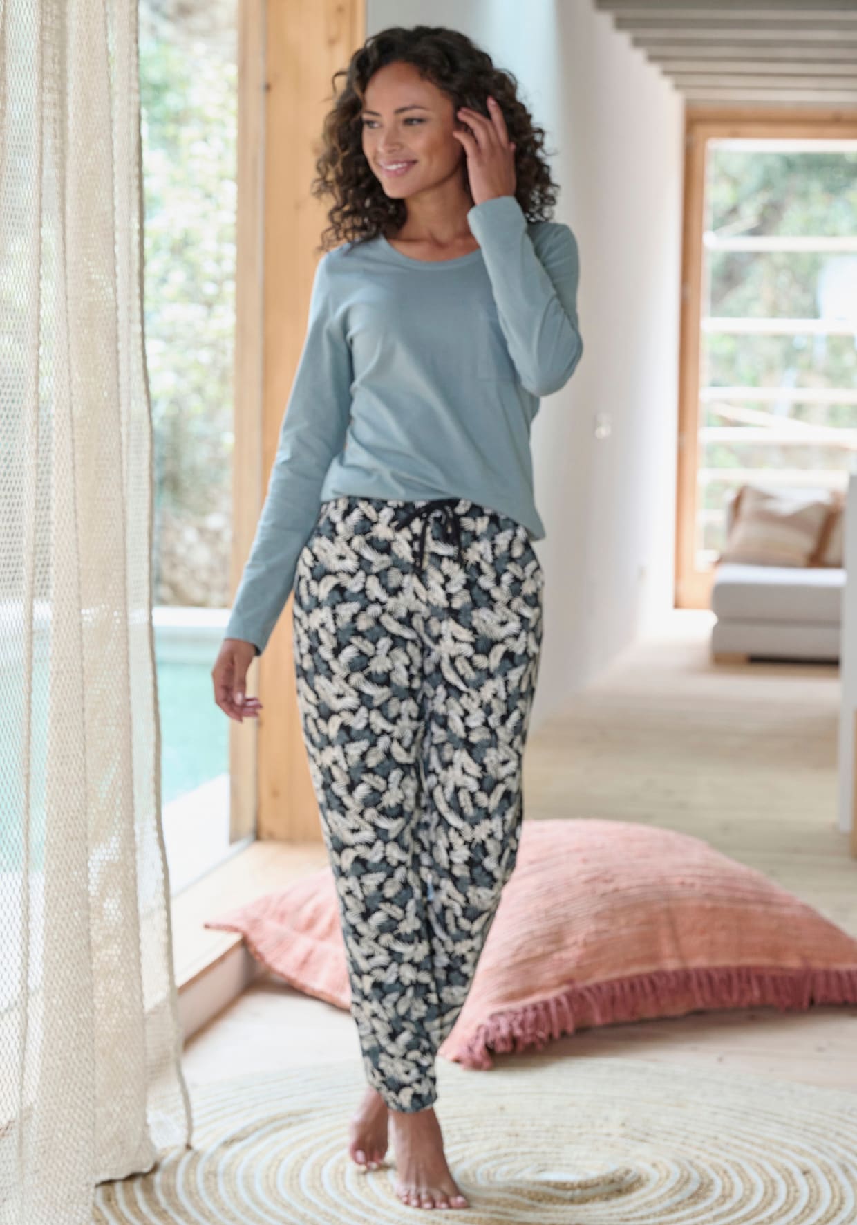 Vivance Dreams Pyjama - grijs/blauw/zwart gedessineerd